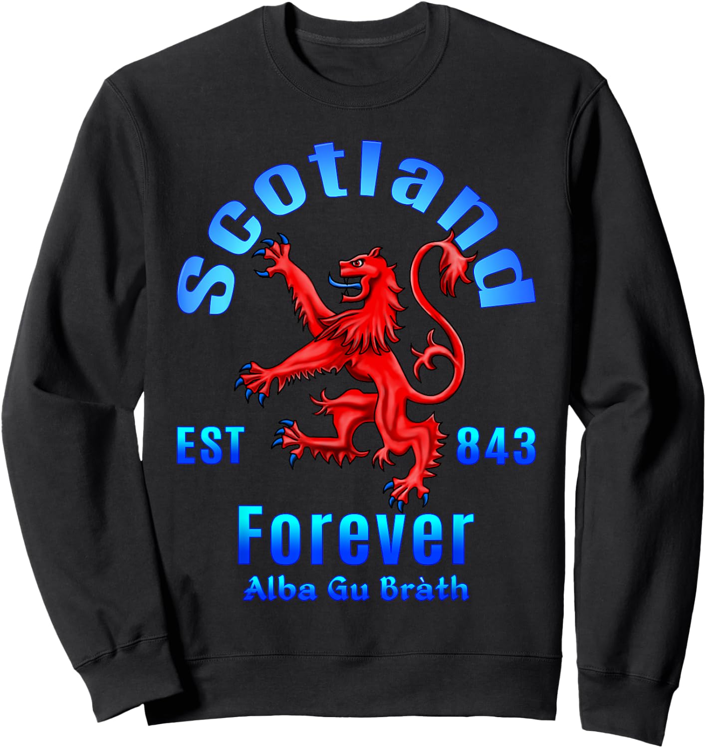Scotland Forever Est 843 Alba Gu Brath Sweatshirt - Sweatshirt | Black