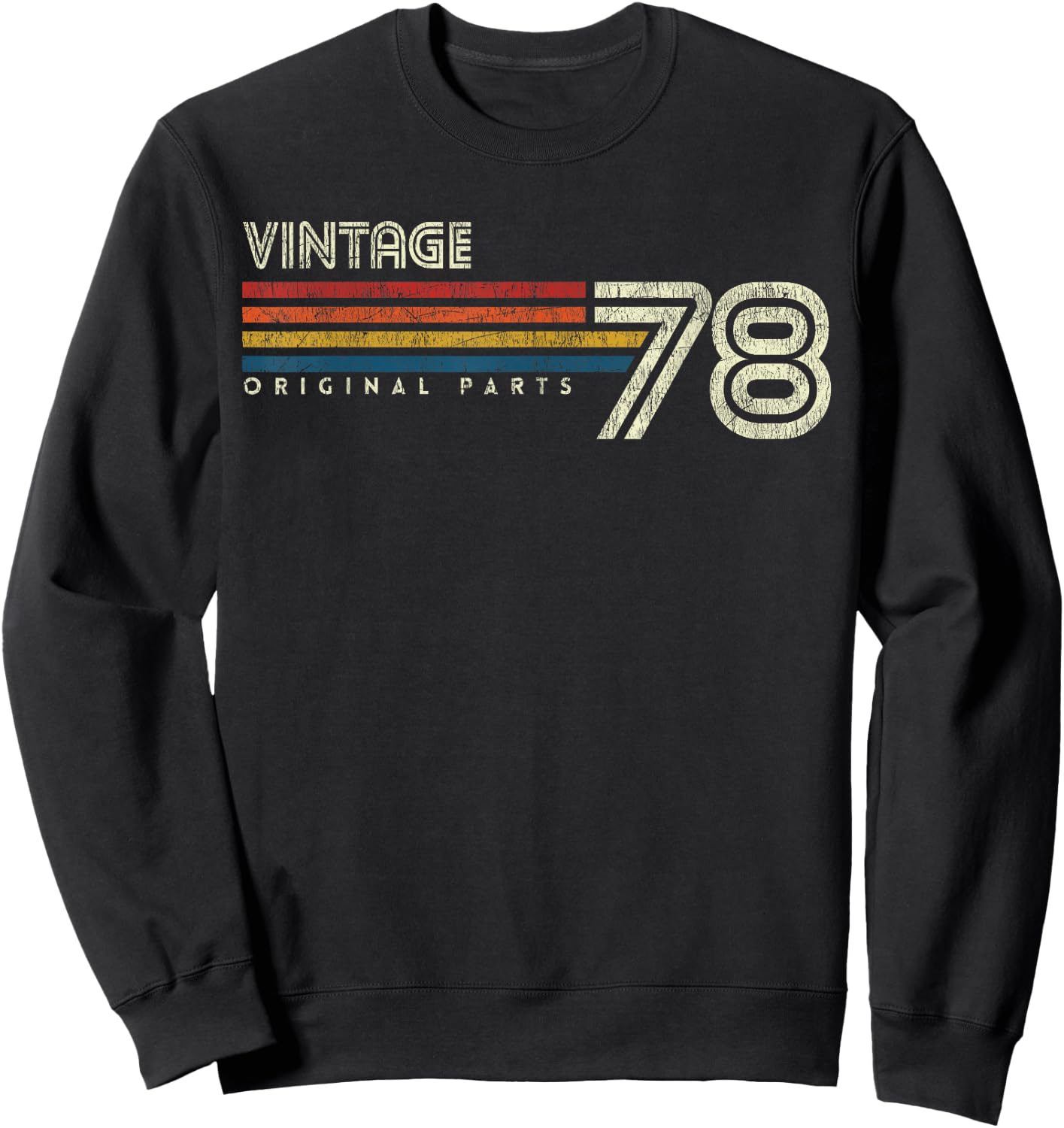 Vintage Retro Birthday 45th Birthday Black Small Classic Fit Short Sleeve Sweatshirt - Sweatshirt | Black