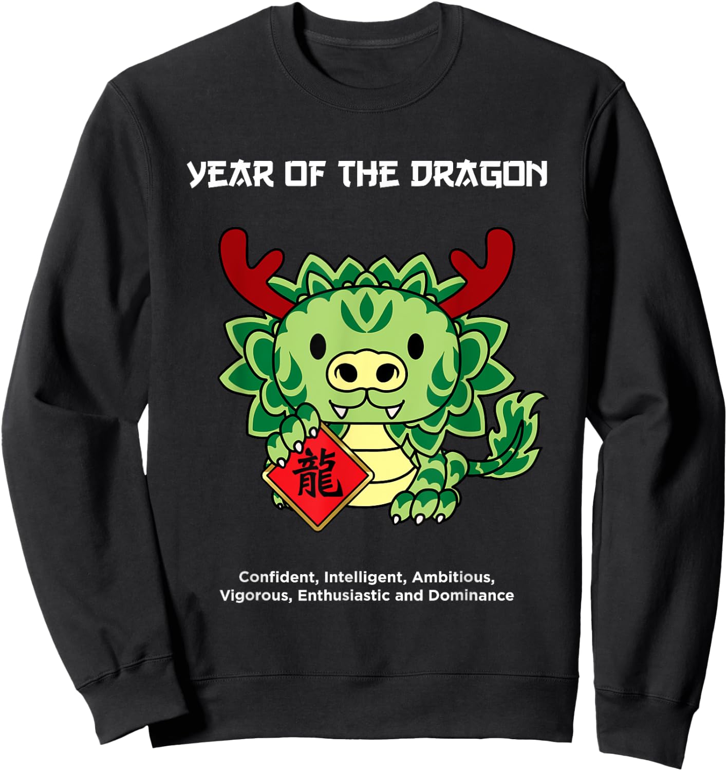 Year of The Dragon Chinese Zodiac Lunar New Year Sweatshirt - Sweatshirt | Black