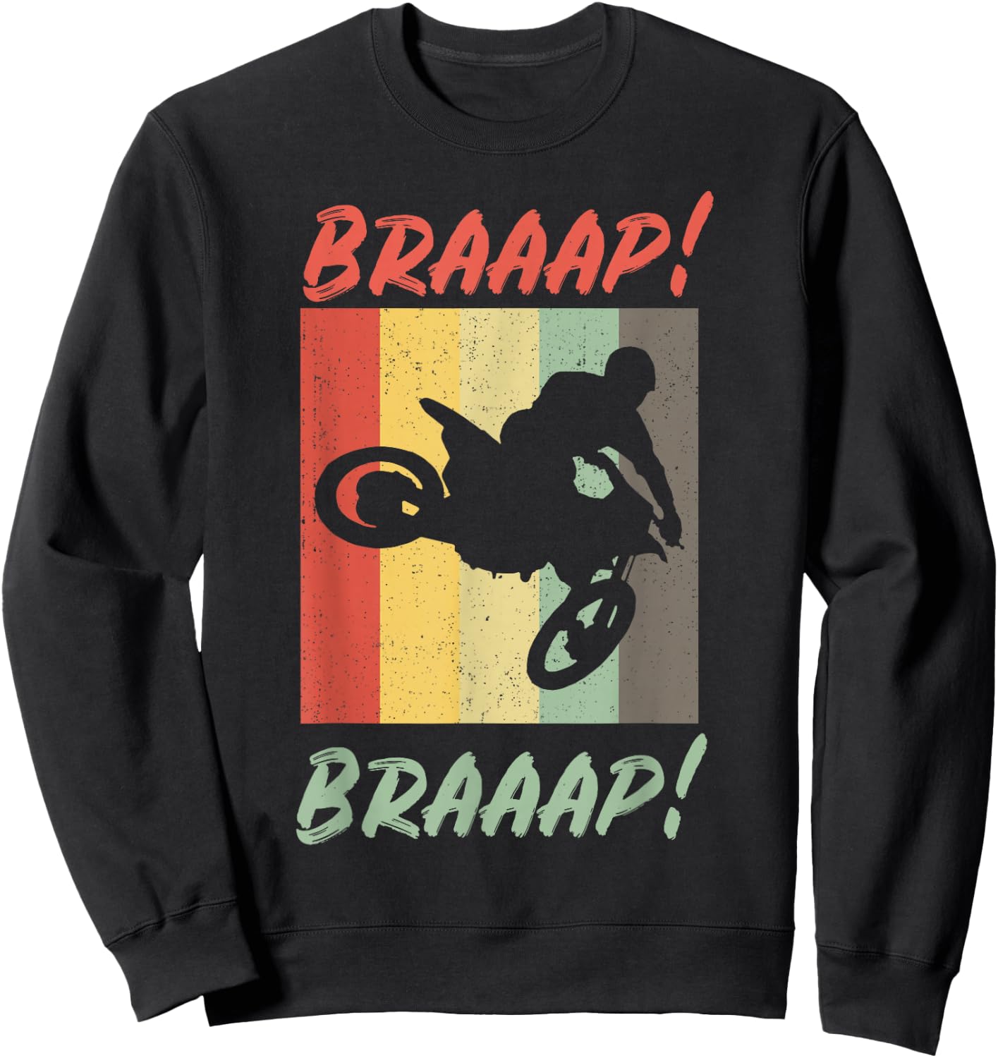 Retro Dirt Bike Rider - Vintage MX Motocross Supercross Sweatshirt - Sweatshirt | Black