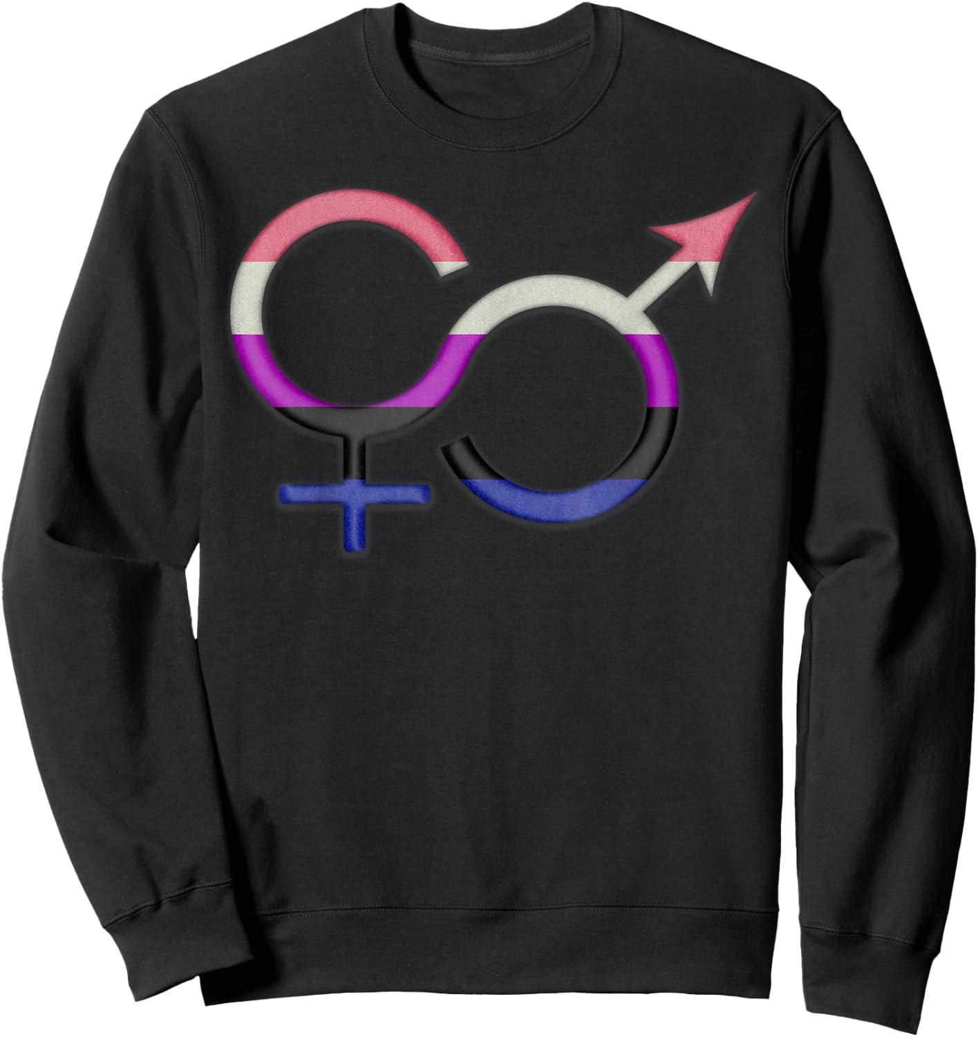 Gender Fluid Symbol in Pride Flag Colors Sweatshirt - Sweatshirt | Black