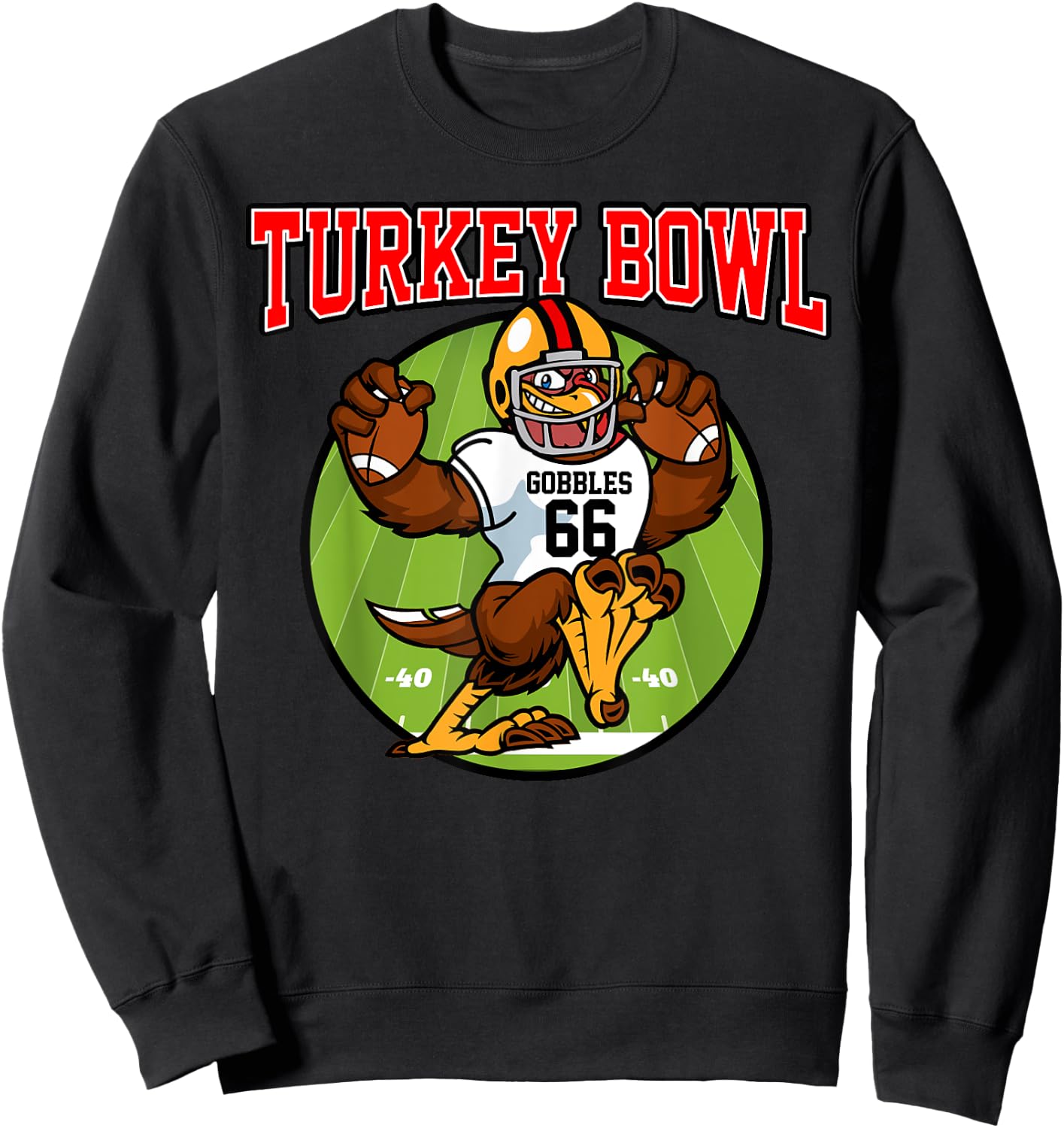 Turkey Bowl Thanksgiving | Funny Football Game Gift Sweatshirt - Sweatshirt | Black