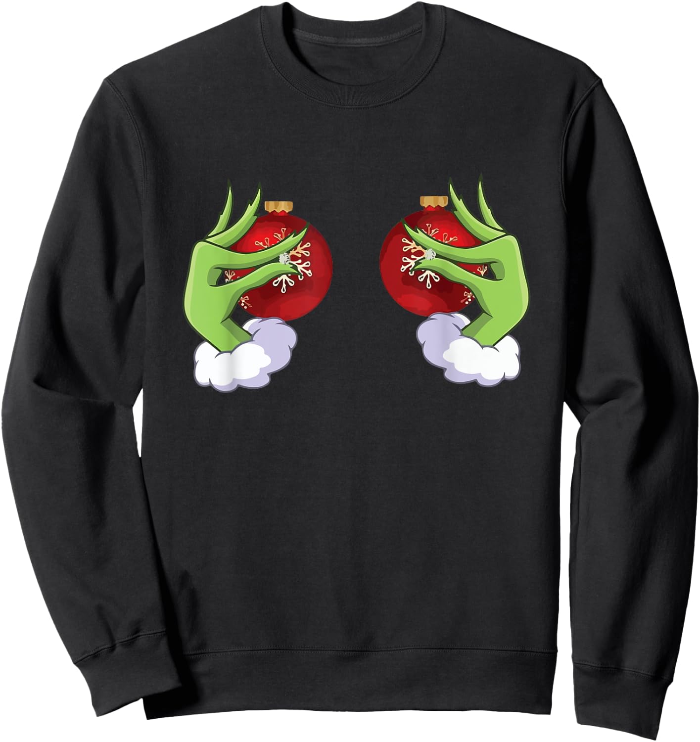Funny Elf Heart Hands Love Christmas Sweatshirt - Sweatshirt | Black