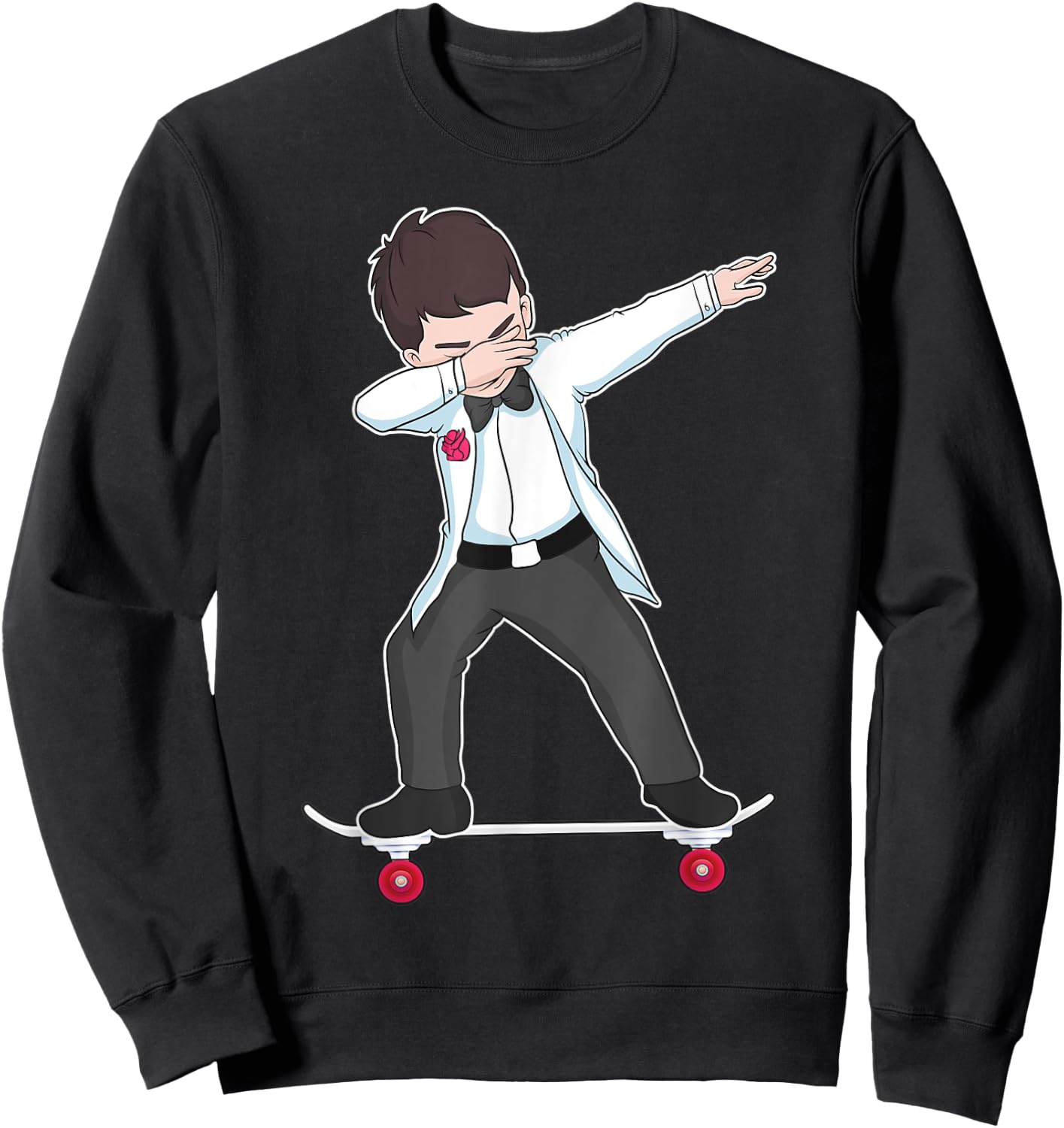 Skateboarding Wedding Groom on Skateboard Gift Skater Sweatshirt - Sweatshirt | Black
