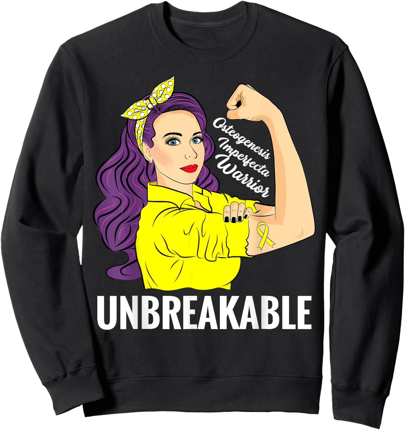 Osteogenesis Imperfecta Wishbone Day Awareness Sweatshirt - Sweatshirt | Black