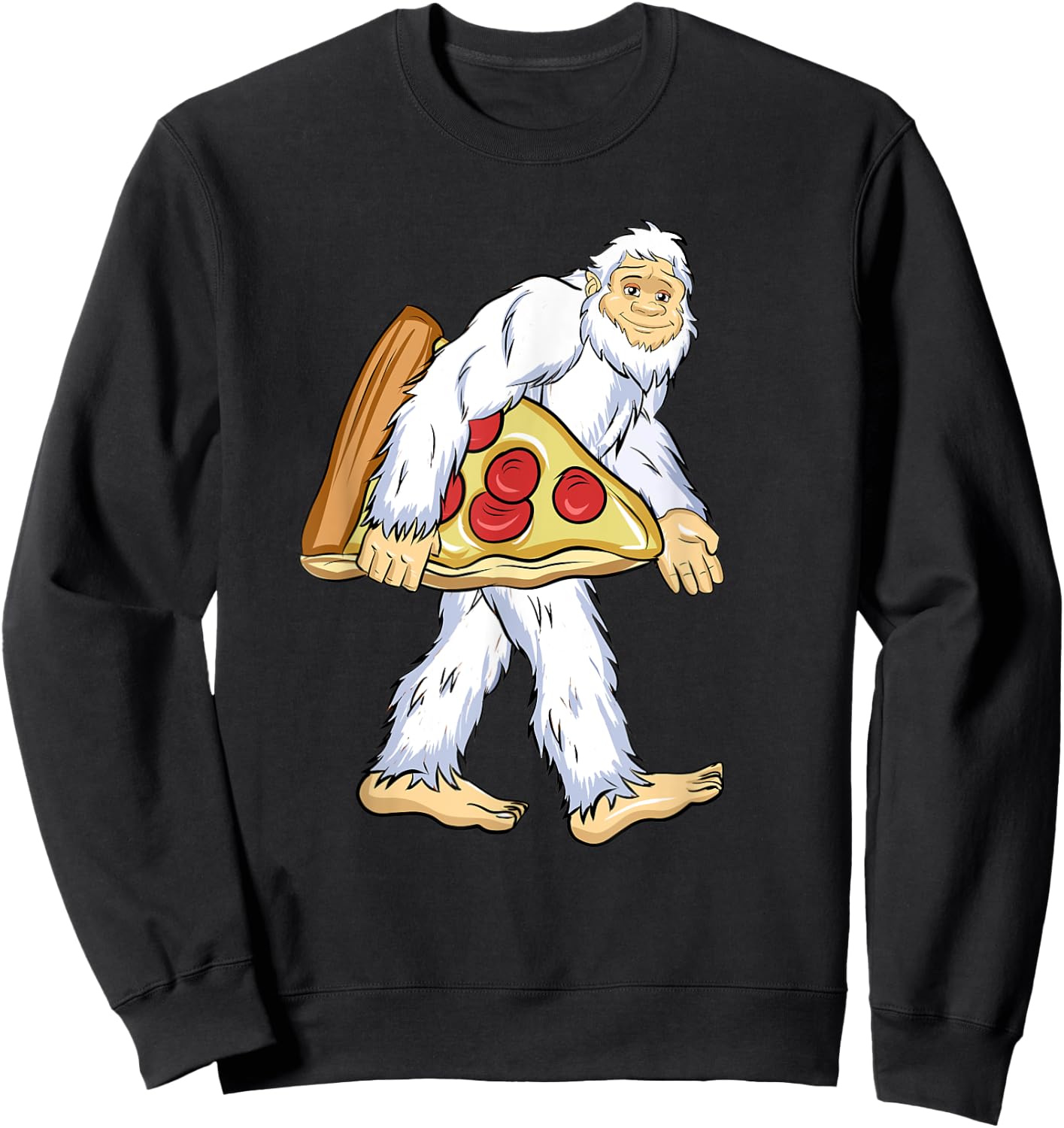 Yeti I Believe Lover Funny Monster Ape Man Pizza Snowman Sweatshirt - Sweatshirt | Black