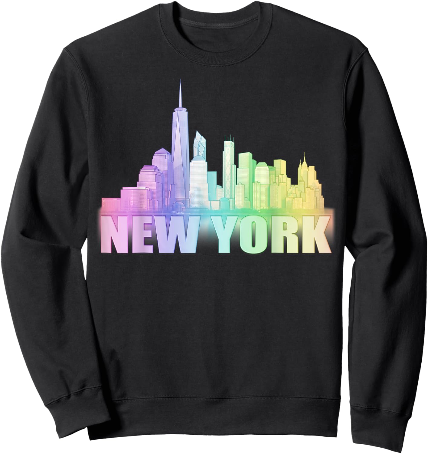 NYC New York City Skyline Souvenir Liberty Tower Sweatshirt - Sweatshirt | Black