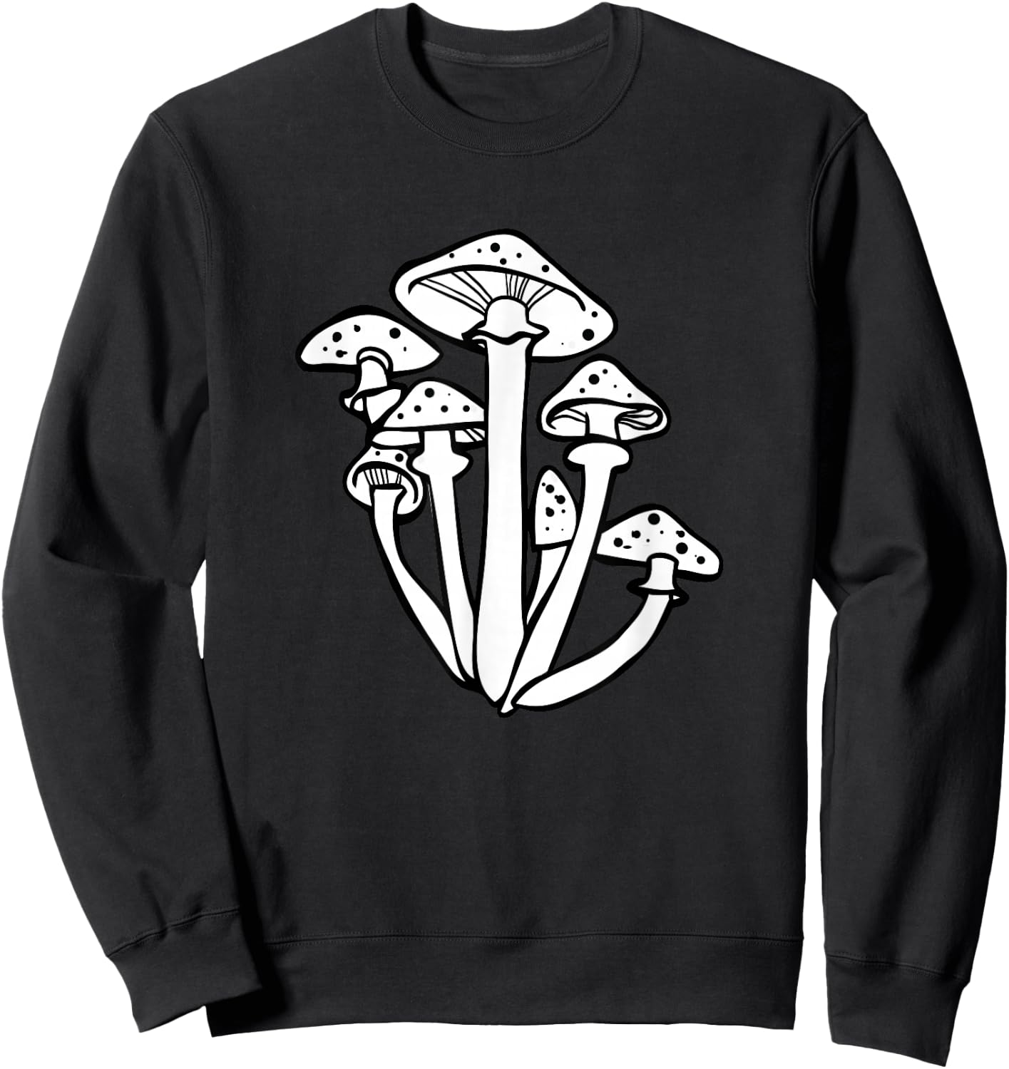 White Mushroom Art Mycologist Gear Mushroom Growers Mycology Sweatshirt - Sweatshirt | Black