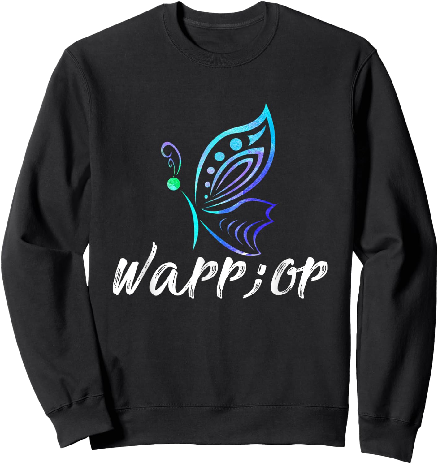 Semicolon Butterfly Shirt - Suicide Prevention Awareness Sweatshirt - Sweatshirt | Black