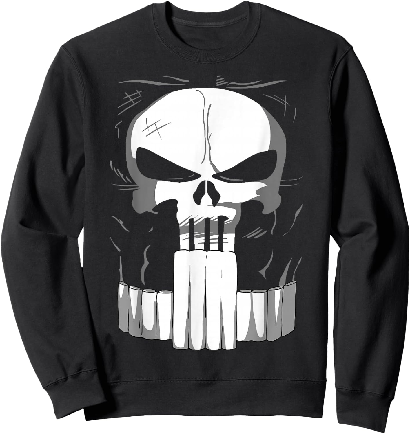 Marvel Punisher Classic Skull Halloween Costume Sweatshirt - Sweatshirt | Black