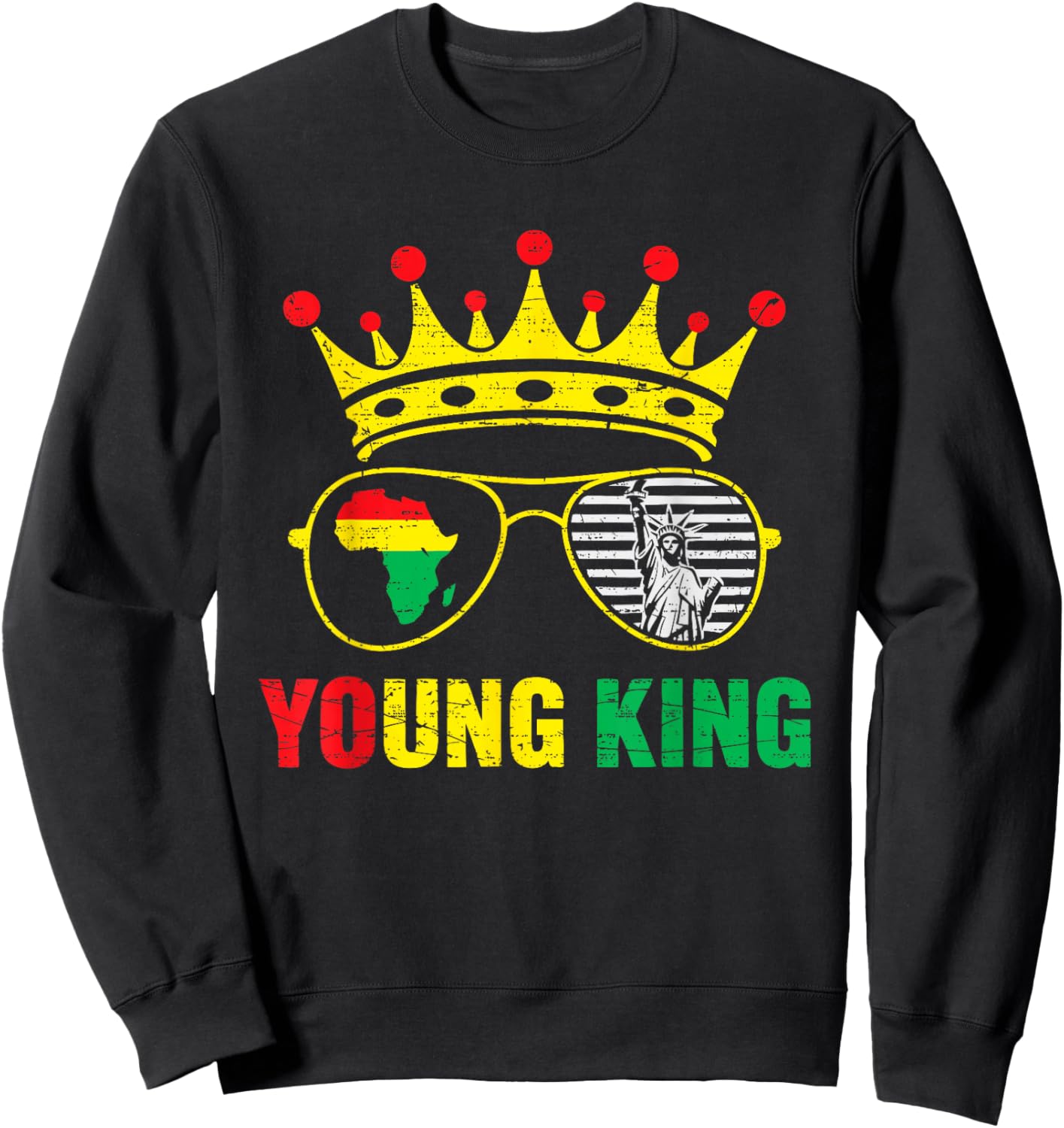 Young Juneteenth 1865 King Freedom African June 19th Teens Sweatshirt - Sweatshirt | Black
