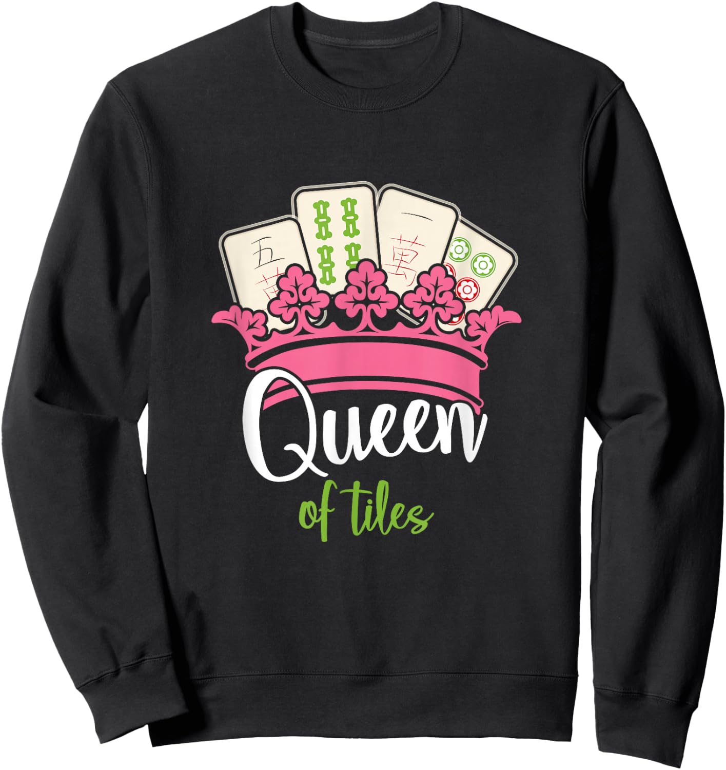 Mahjong Queen Of Tiles Mah Jong Sweatshirt - Sweatshirt | Black