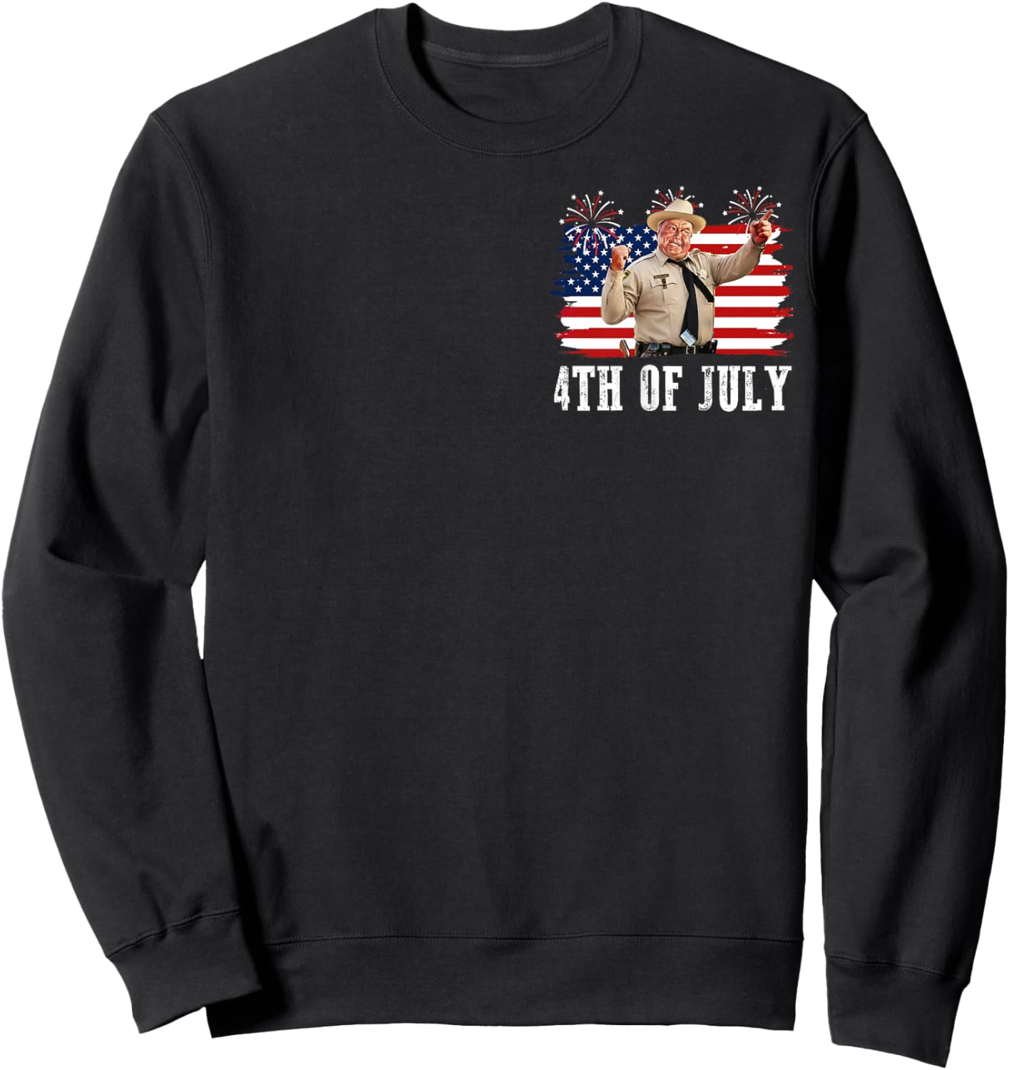 2 Sides Happy 4th of July to All You Sumbitches Patriotic Sweatshirt - Sweatshirt | Black