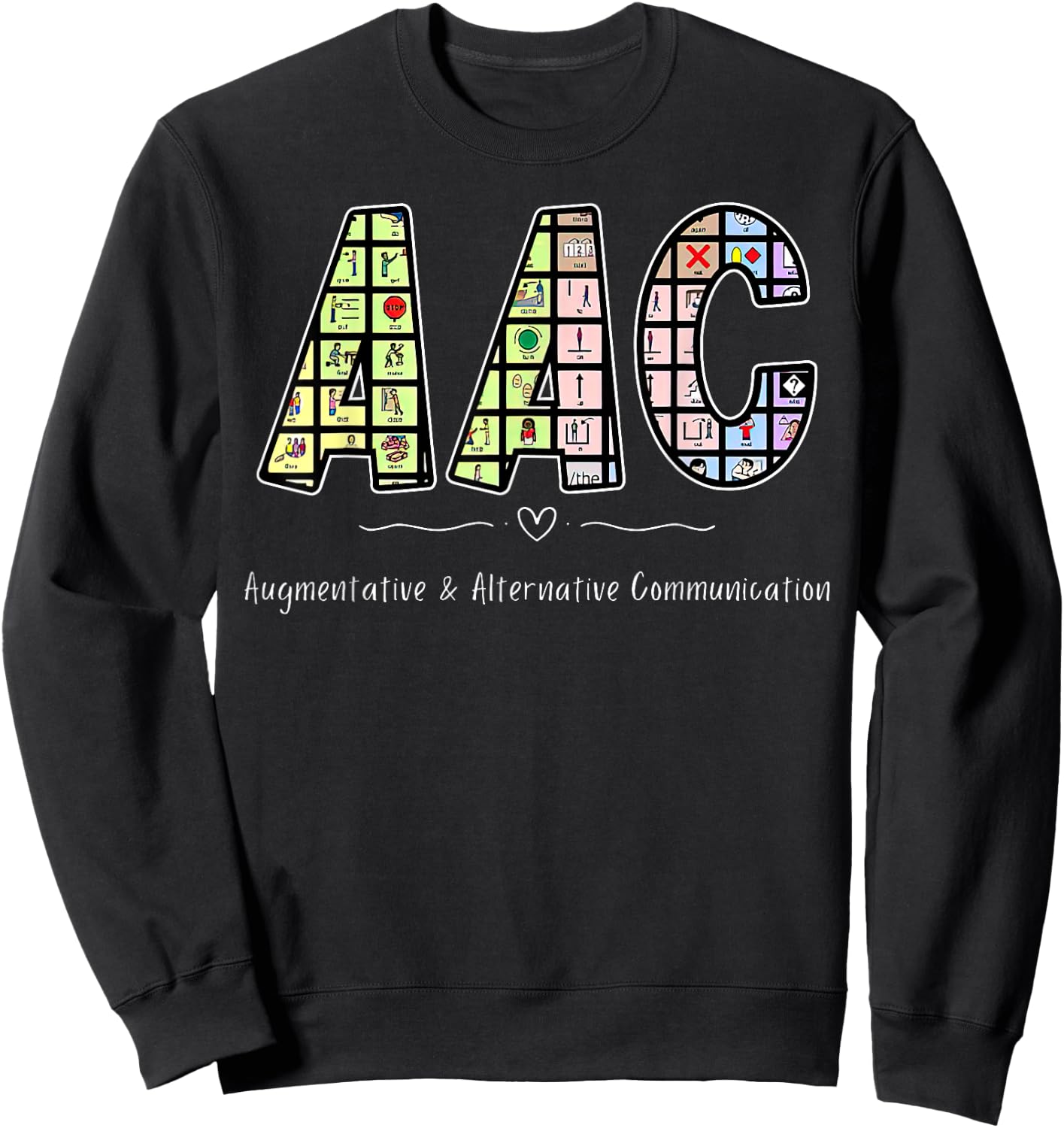 Retro AAC Augmentative & Alternative Communication SPED Team Sweatshirt - Sweatshirt | Black