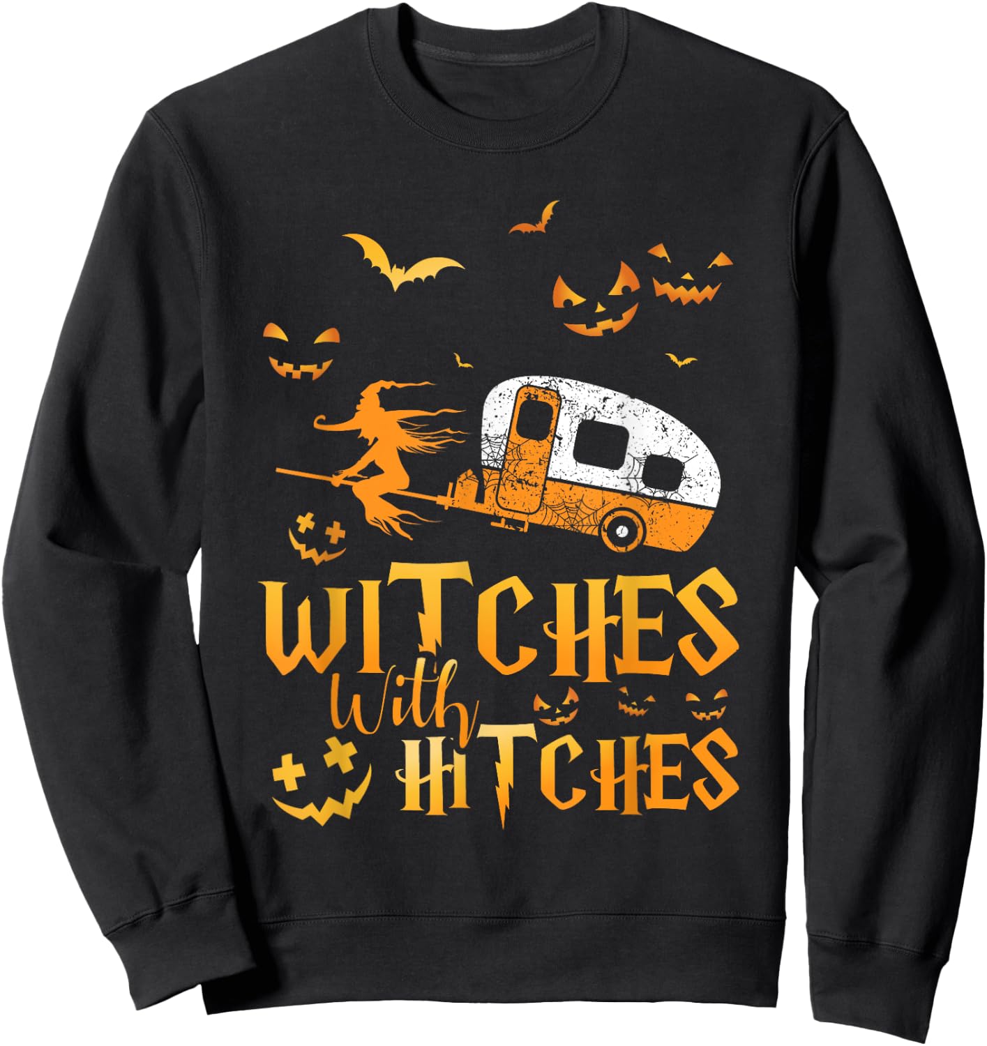 Witches With Hitches Camping Sweatshirt - Sweatshirt | Black