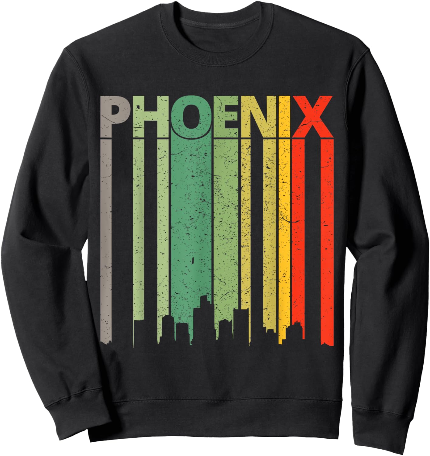 Phoenix Shirt | 80's Vintage Retro Phoenix Skyline Sweatshirt - Sweatshirt | Black