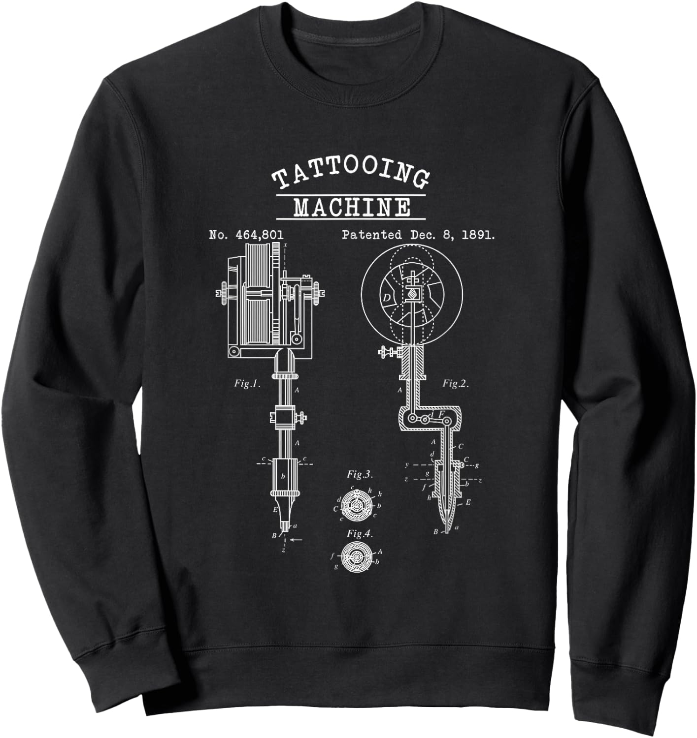Schematic Representation of a Tattoo Machine Sweatshirt - Sweatshirt | Black