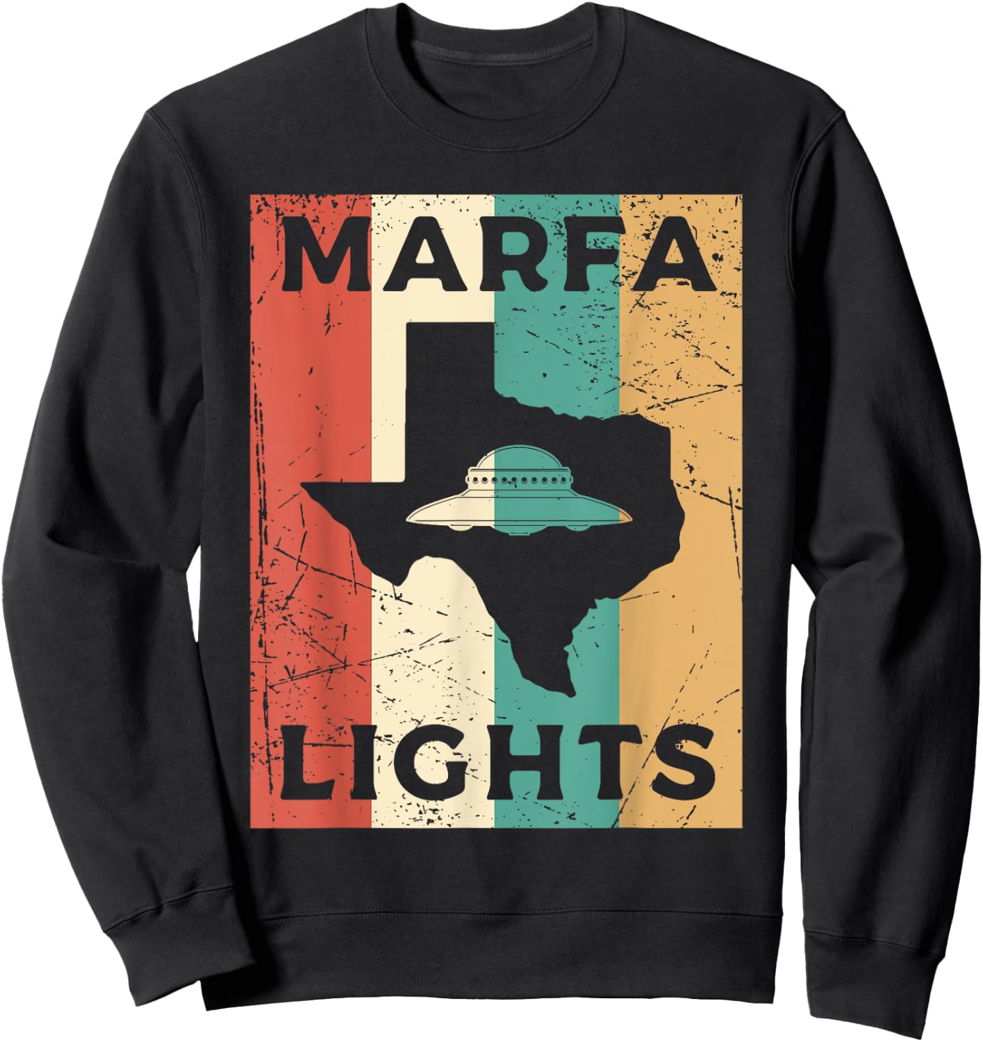 Marfa Lights UFO Eighties Texas UFO Sweatshirt - Sweatshirt | Black