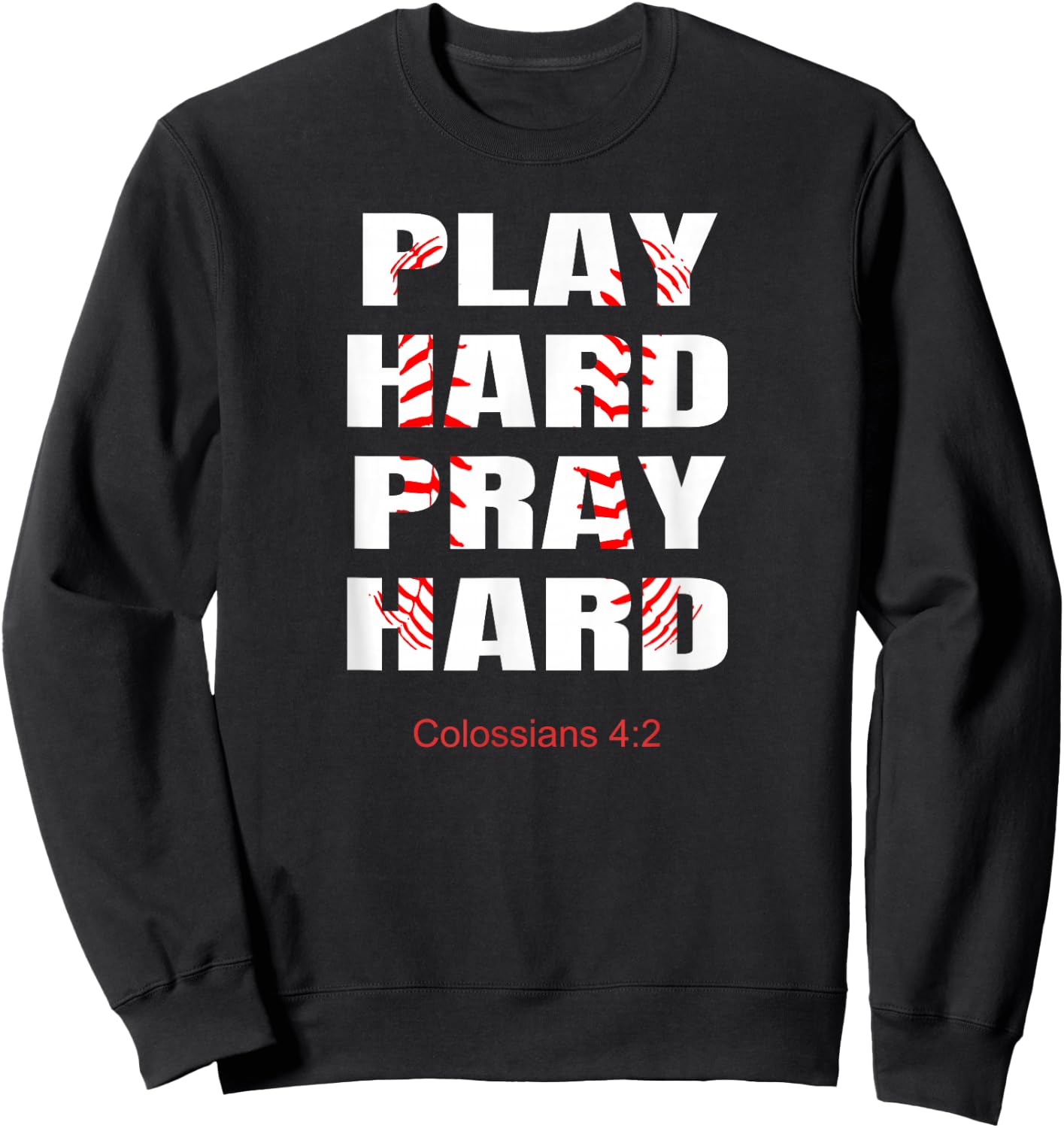 Baseball Player Christian Athletic Wear Bible Verses Athlete Sweatshirt - Sweatshirt | Black