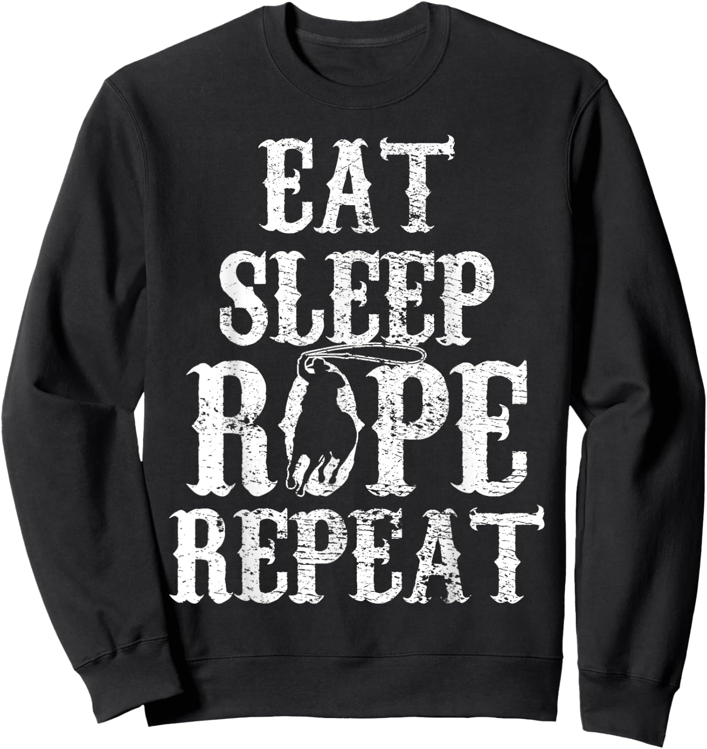 Cowboy Rope Western Riding Horse Vintage Gift Sweatshirt - Sweatshirt | Black