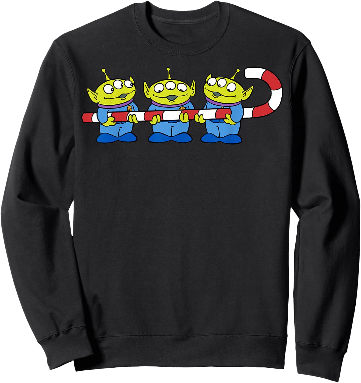Disney Pixar Toy Story Aliens Candy Cane Christmas Sweatshirt - Sweatshirt | Black