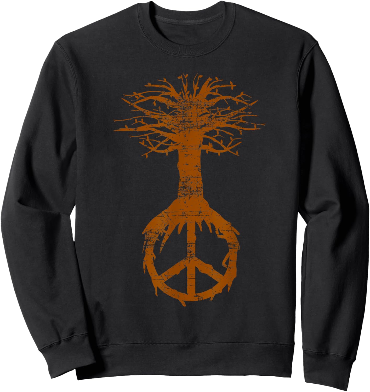 Hippie Tree Peace Sign Shirt | Cute Nature Lovers Gift Sweatshirt - Sweatshirt | Black