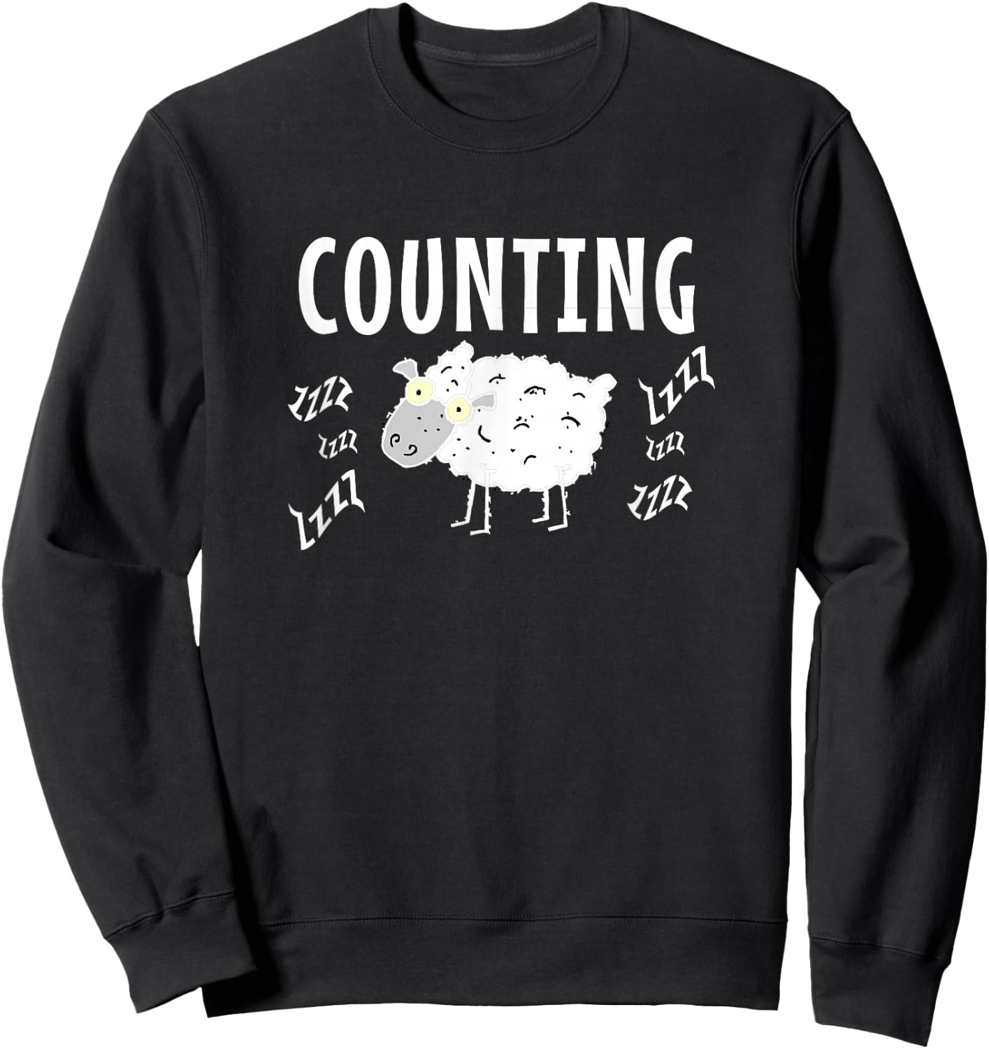 Counting Sheep Funny Top for Pajamas Fun Sleepwear Sweatshirt - Sweatshirt | Black