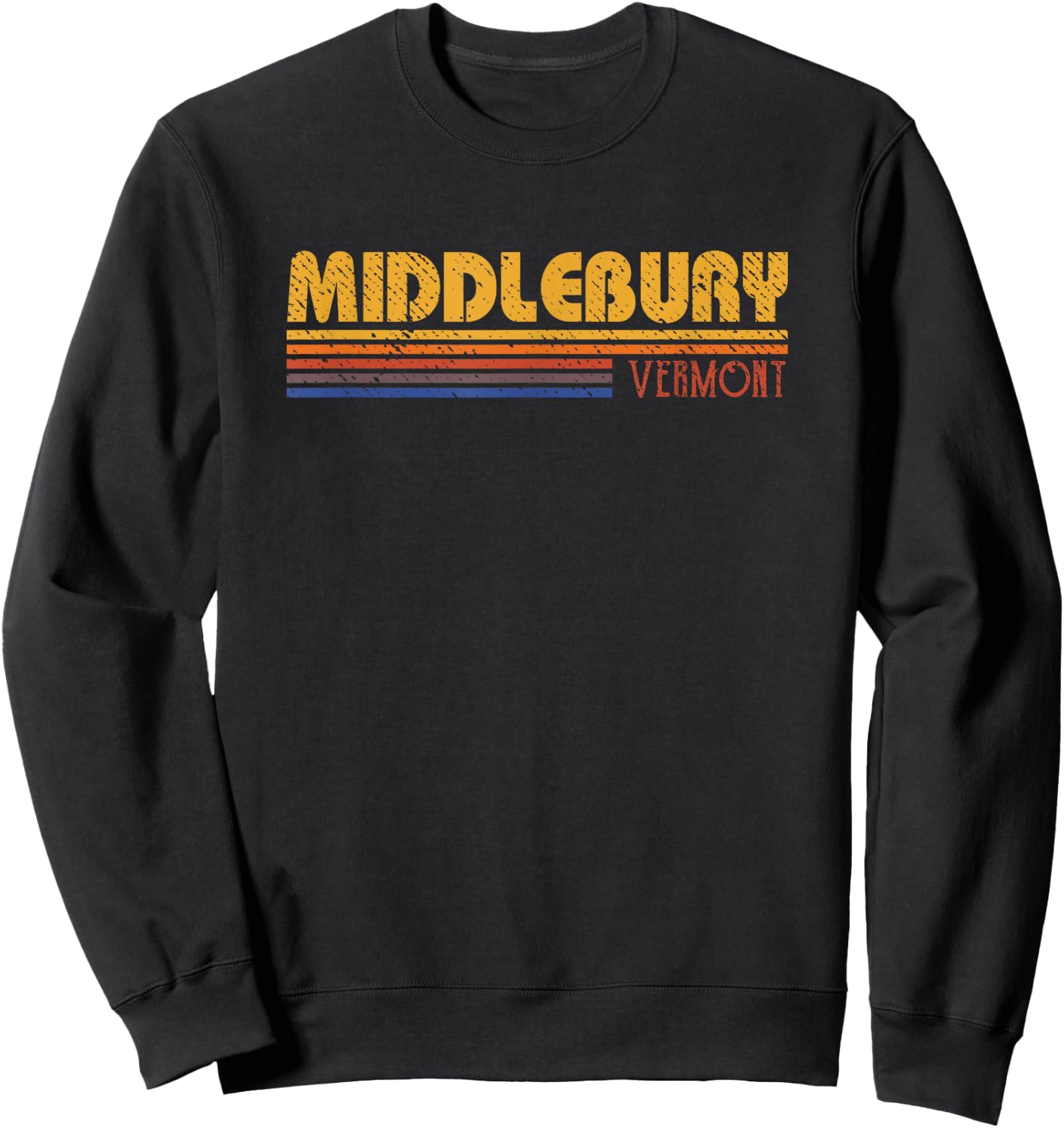 Retro Middlebury Vermont 80s Style Sweatshirt - Sweatshirt | Black
