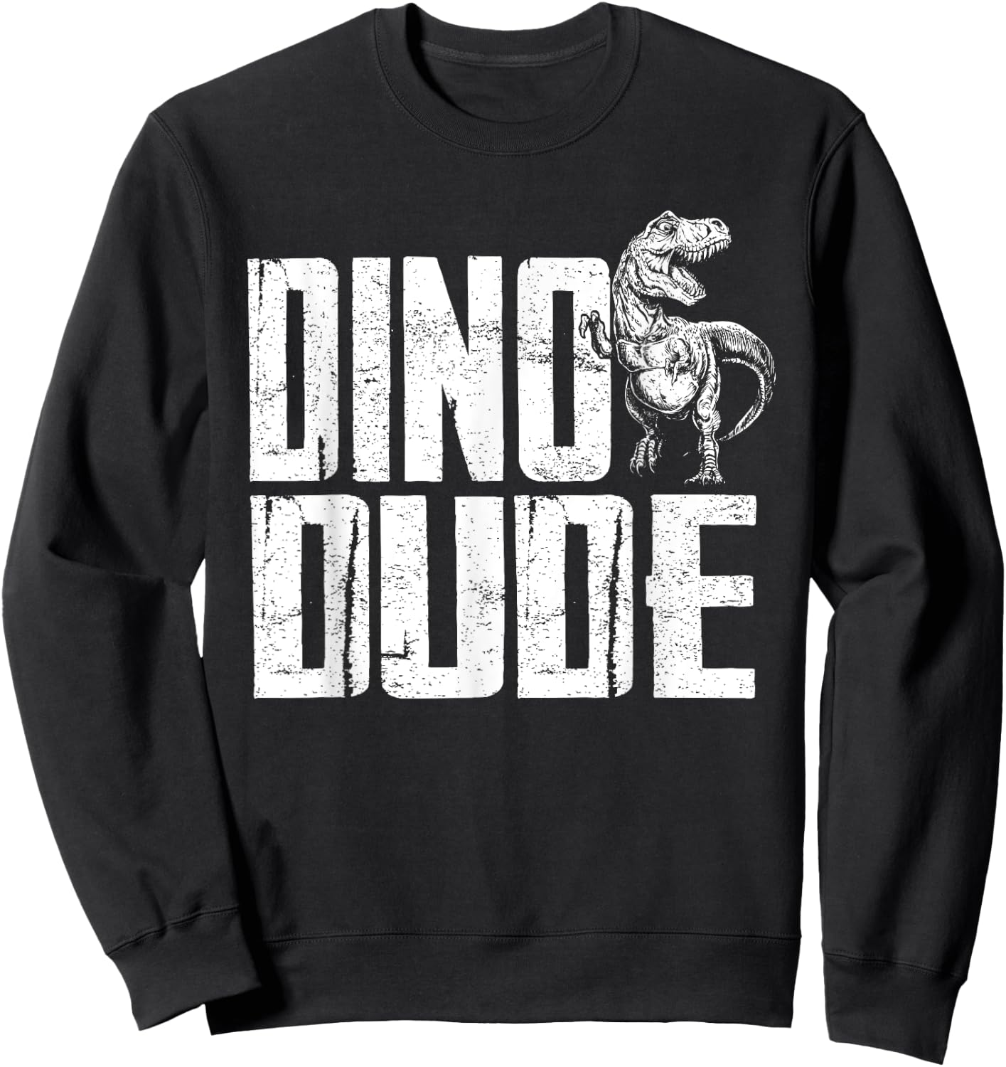Dino Dude Dinosaur Matching Family T-Rex Sweatshirt - Sweatshirt | Black