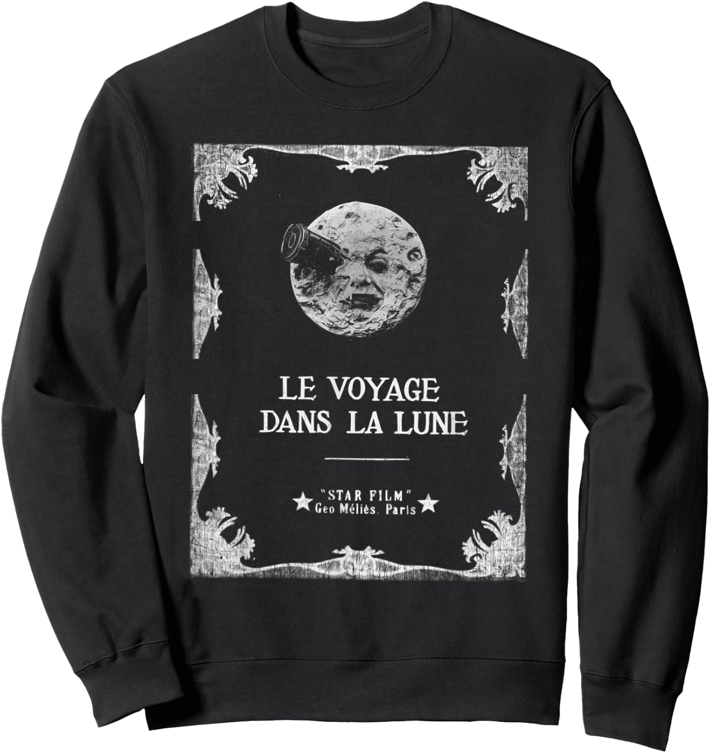 A Trip to the Moon ( Le Voyage dans la Lune) Classic Movie Sweatshirt - Sweatshirt | Black