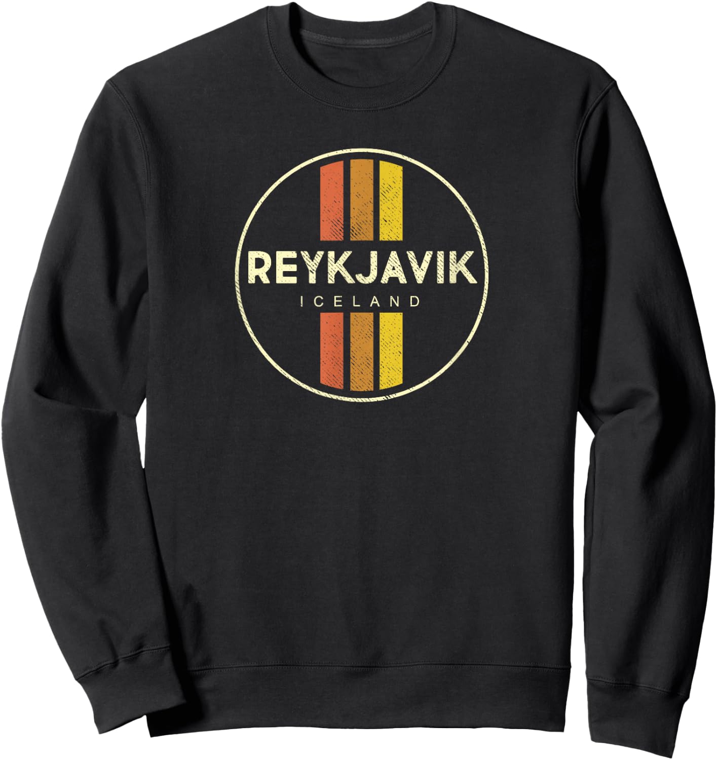 Retro Reykjavik Iceland Vintage Sweatshirt - Sweatshirt | Black