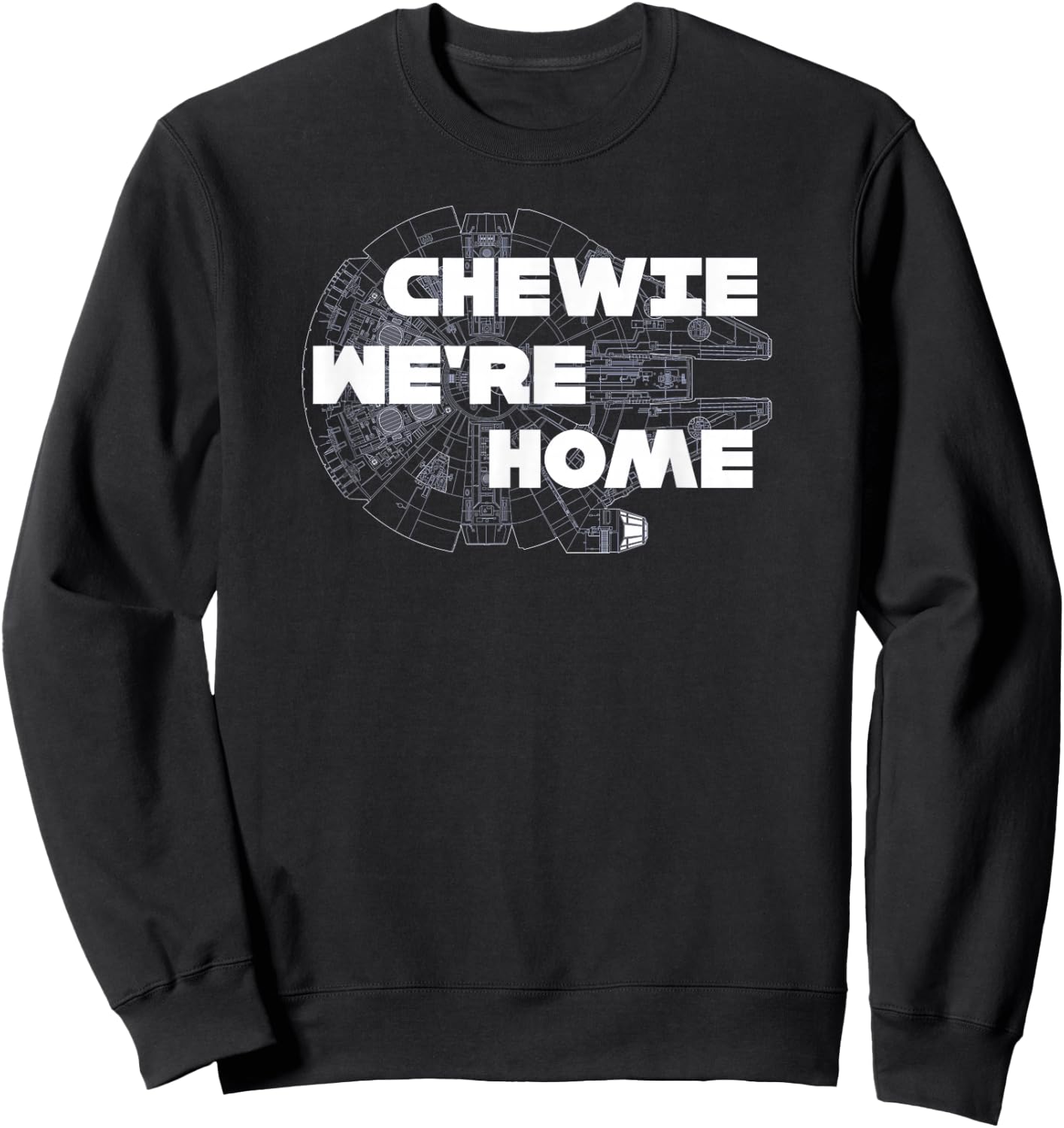 Star Wars Chewie We're Home Millennium Falcon Sweatshirt - Sweatshirt | Black