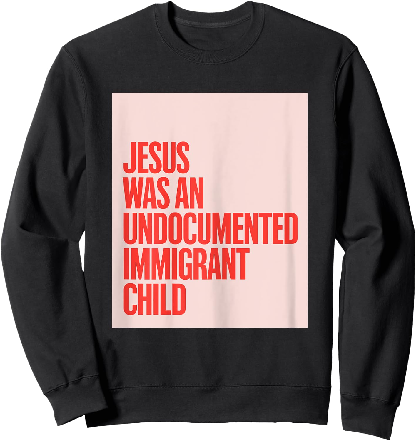 Jesus Was An Undocumented Immigrant Child Immigration Rights Sweatshirt - Sweatshirt | Black