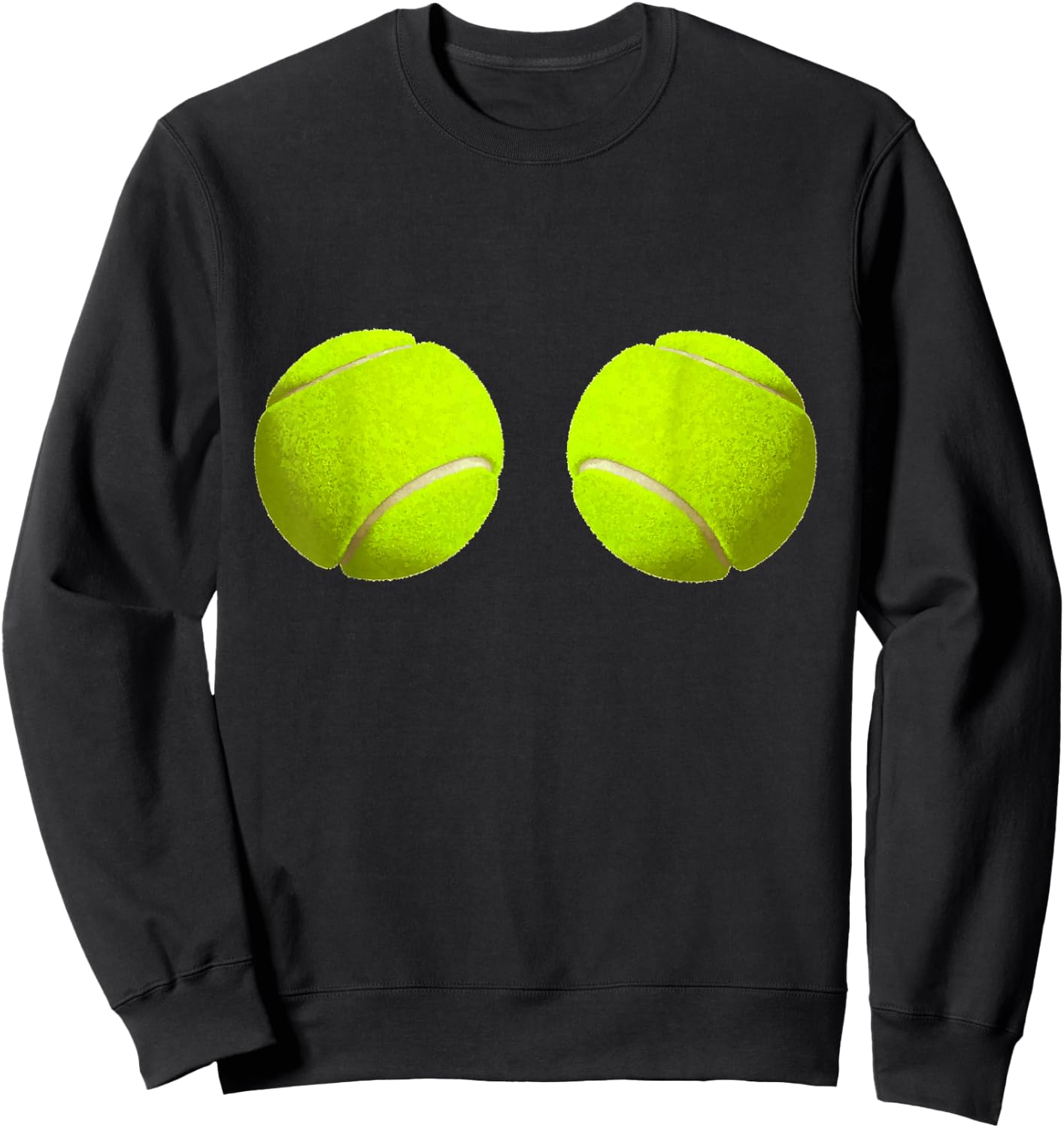 Tennis Ball Boobs Funny Sport Lovers Hilarious Sweatshirt - Sweatshirt | Black