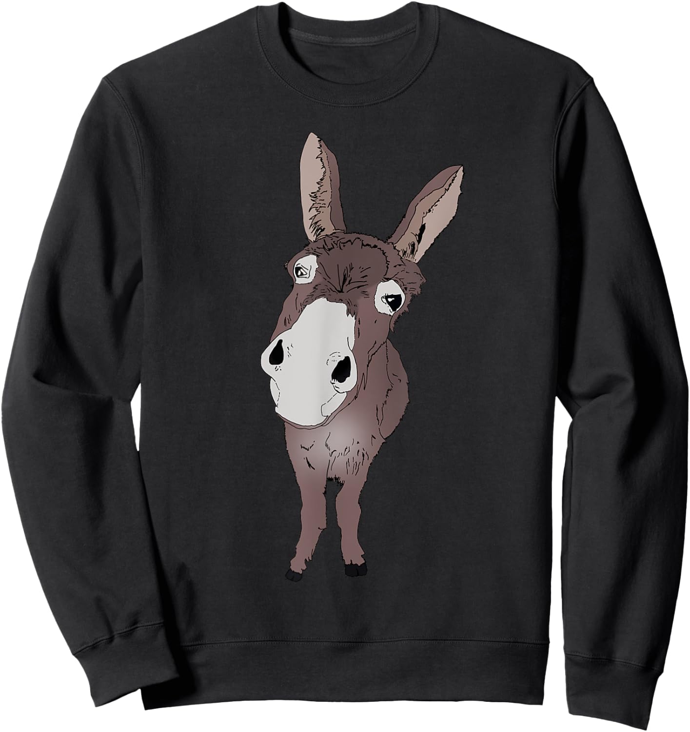 Funny looking Donkey Gift for Donkeys & Horses Sweatshirt - Sweatshirt | Black