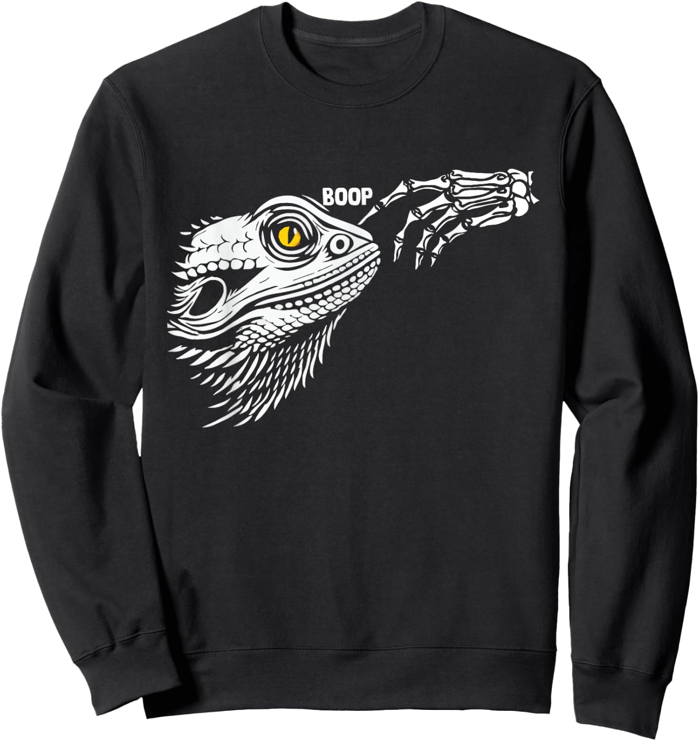 Skeleton Hand Boop Bearded Dragon Halloween Bearded Dragon Sweatshirt - Sweatshirt | Black