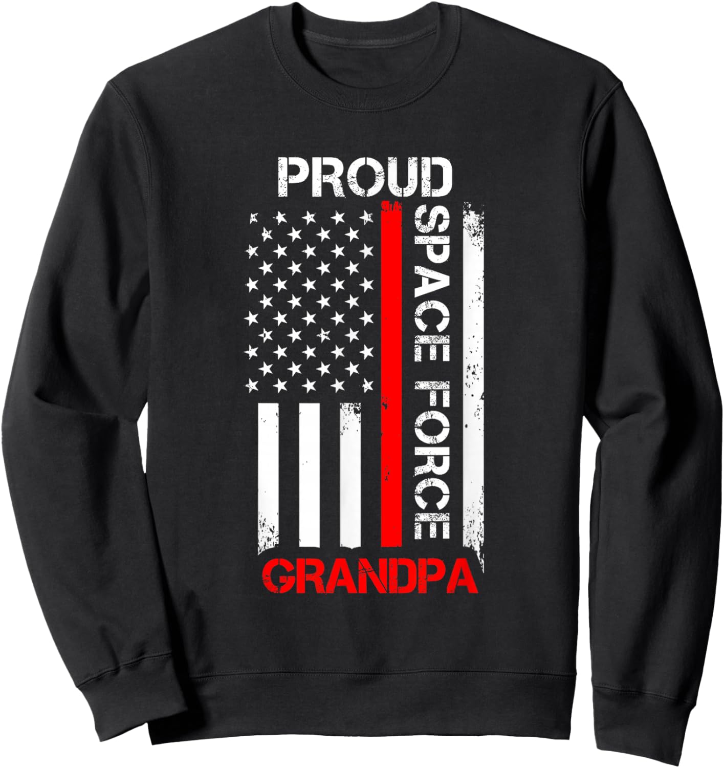 Proud Space Force Grandpa Sweatshirt - Sweatshirt | Black