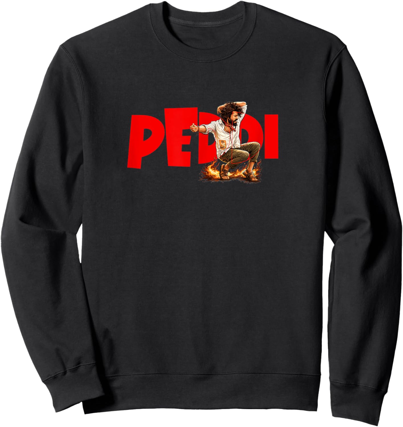 Peddi Tollywood Telugu Mass Action Hero Sweatshirt - Sweatshirt | Black