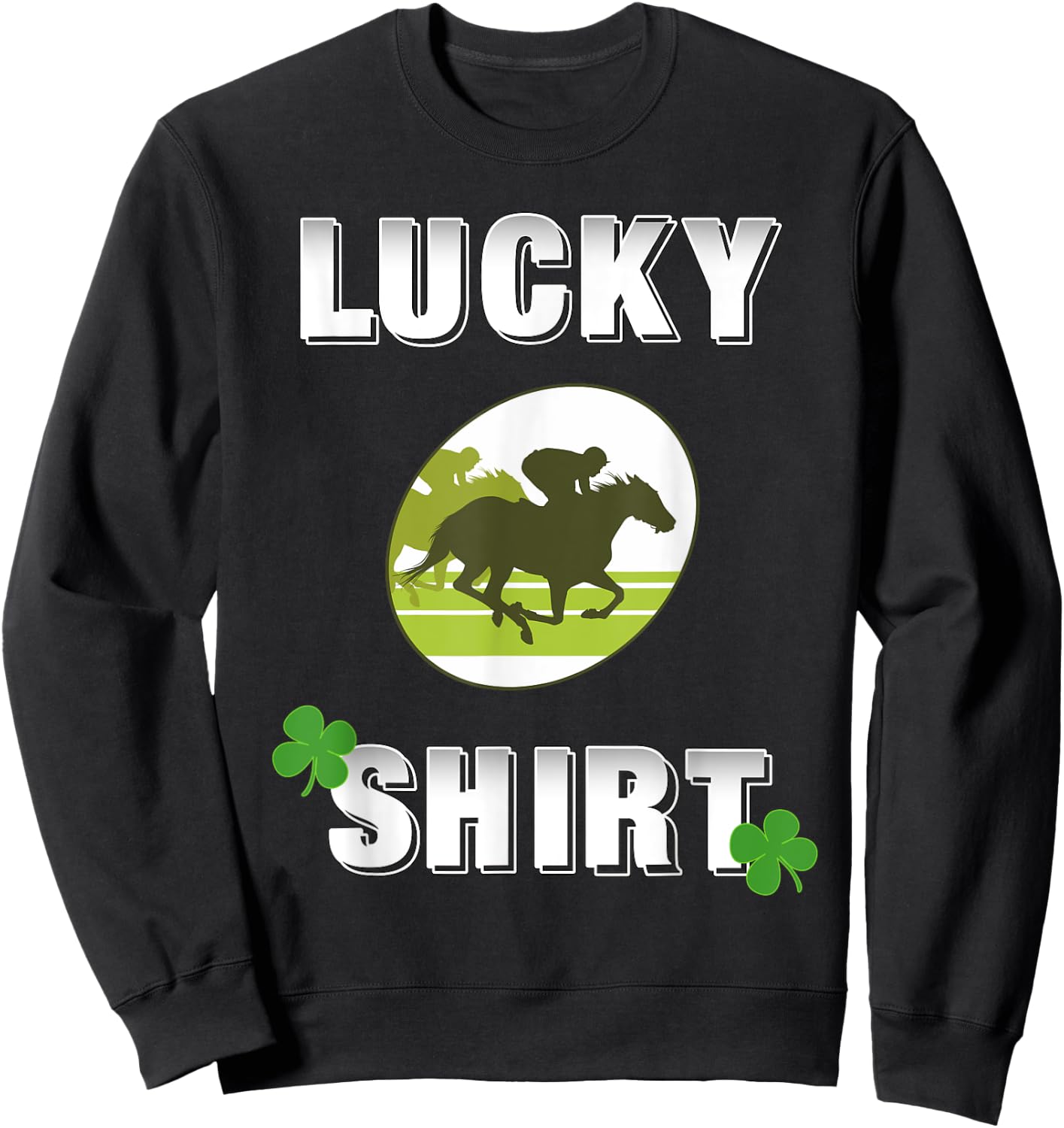 Lucky Horse Race, Equestrian Darks Sweatshirt - Sweatshirt | Black