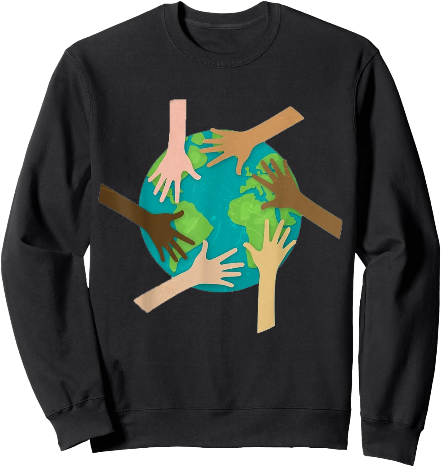 tolerance,peace and kidness day,Retro vintage earth Sweatshirt - Sweatshirt | Black