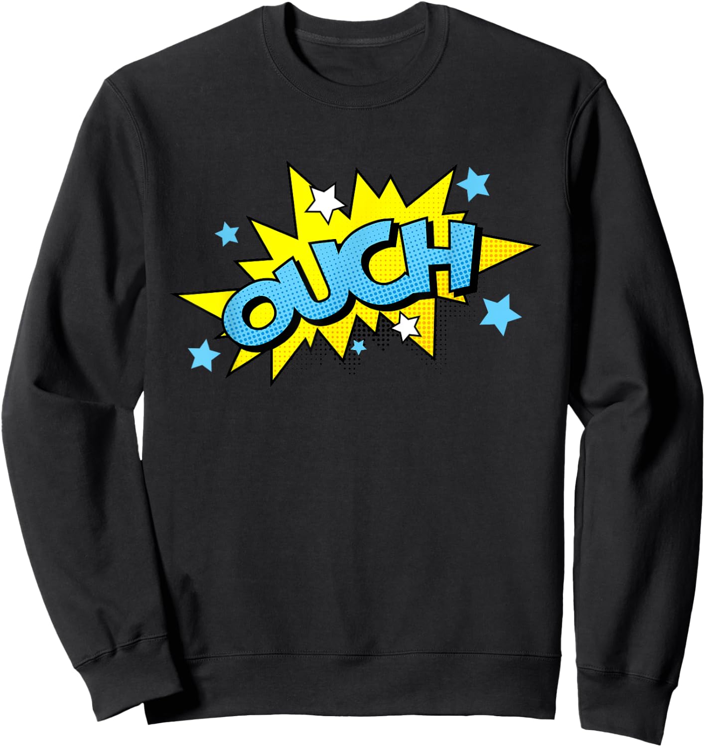 OUCH Comic | Cool Retro Comic Book Gift | Ouch Sweatshirt - Sweatshirt | Black