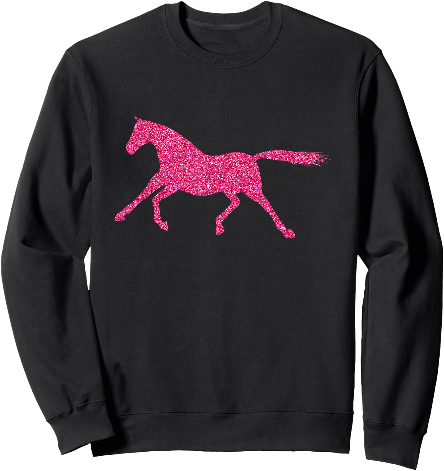 Glitter Horse Riding Equestrian Farm Sweatshirt - Sweatshirt | Black