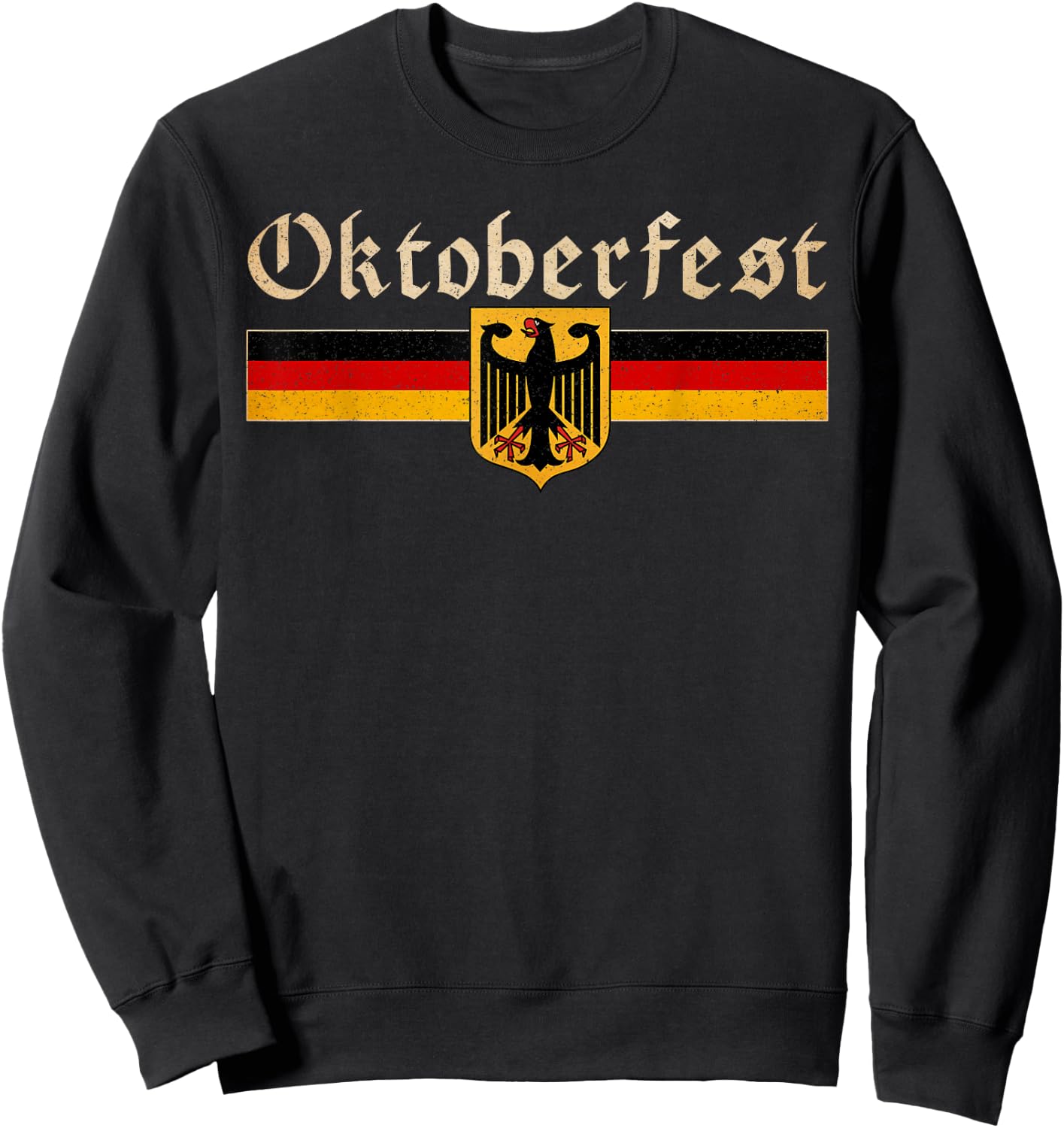Vintage Oktoberfest German Flag Bavarian Drinking Festival Sweatshirt - Sweatshirt | Black