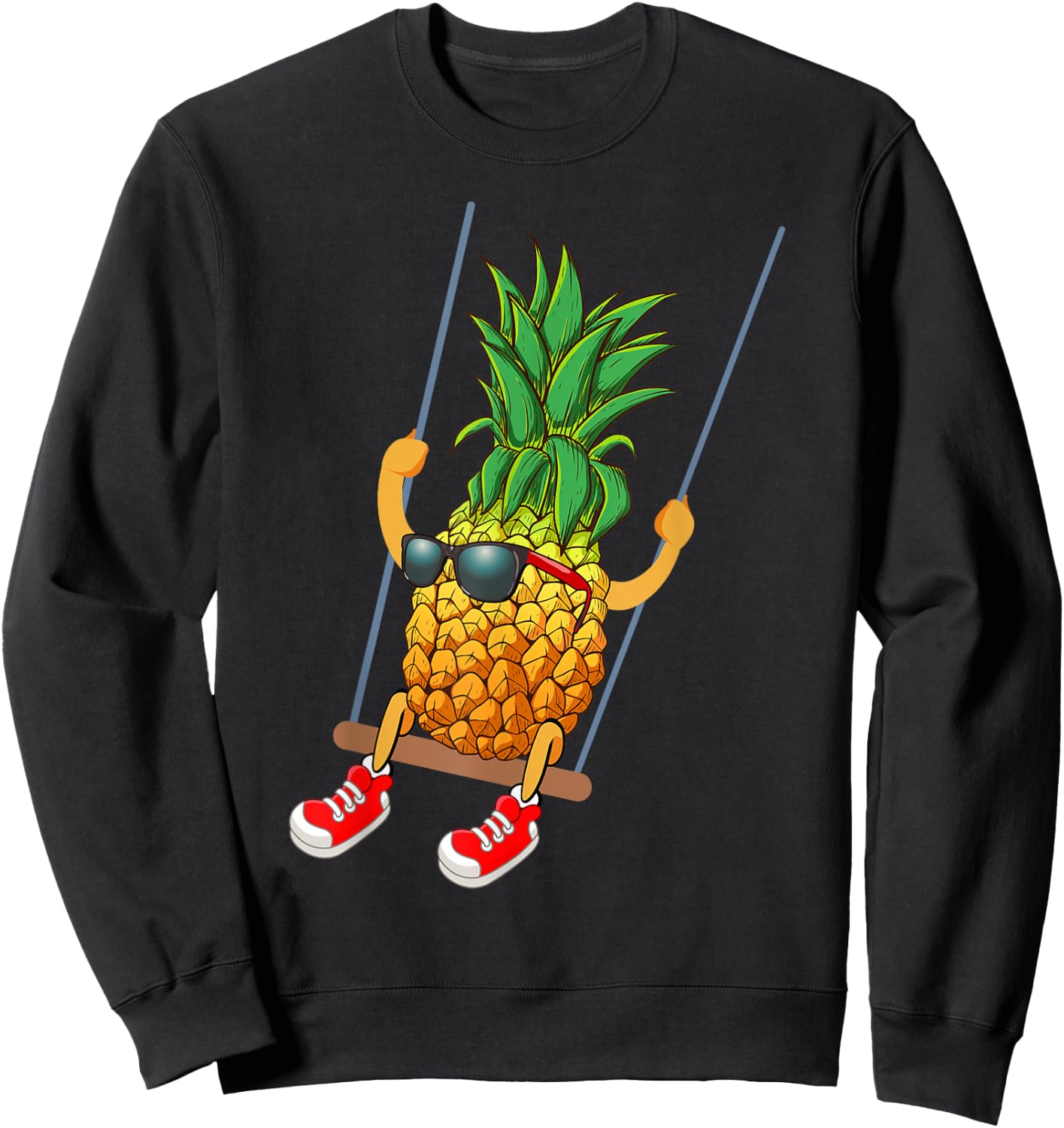 Funny Swinging Pineapple Swinger Small Sweatshirt - Sweatshirt | Black