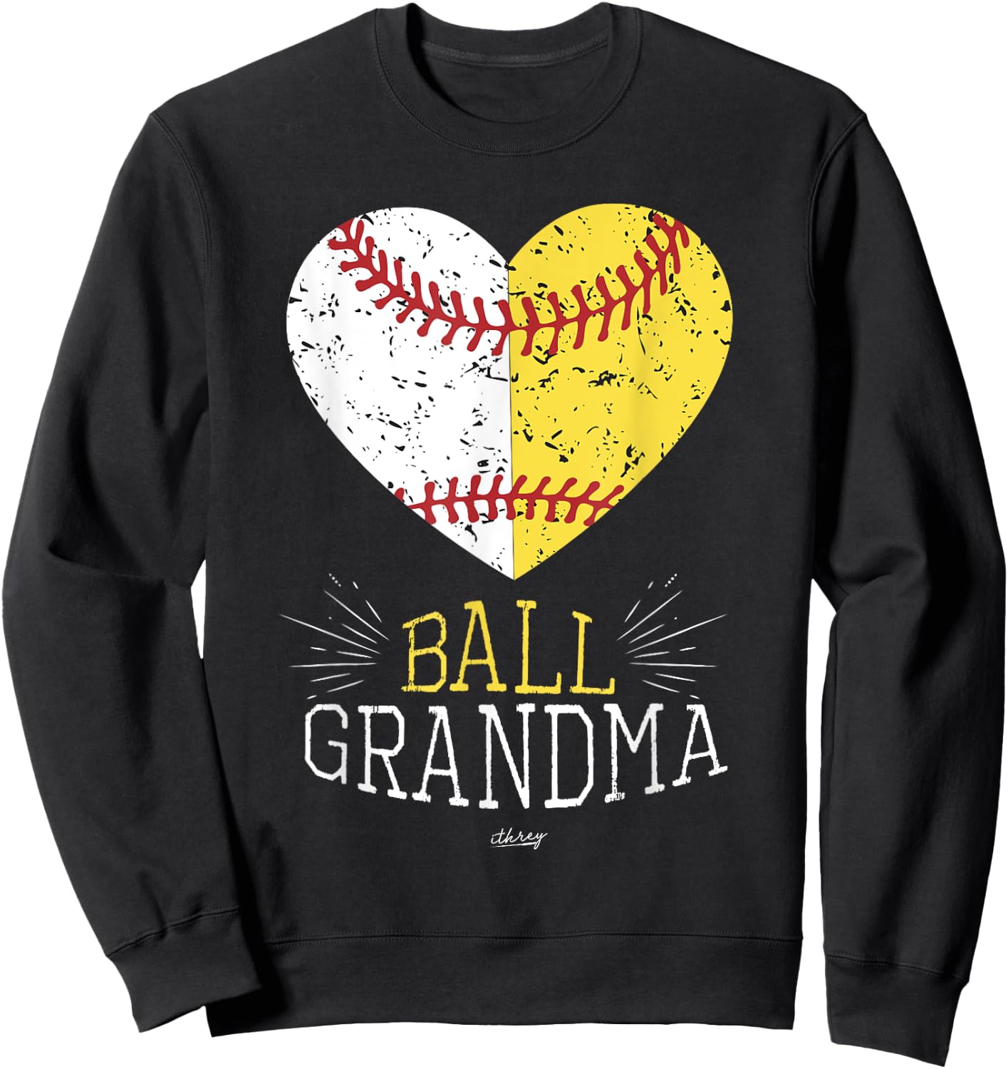 Cute Mom Funny Baseball T Shirt Ball Grandma Softball Gifts Sweatshirt - Sweatshirt | Black