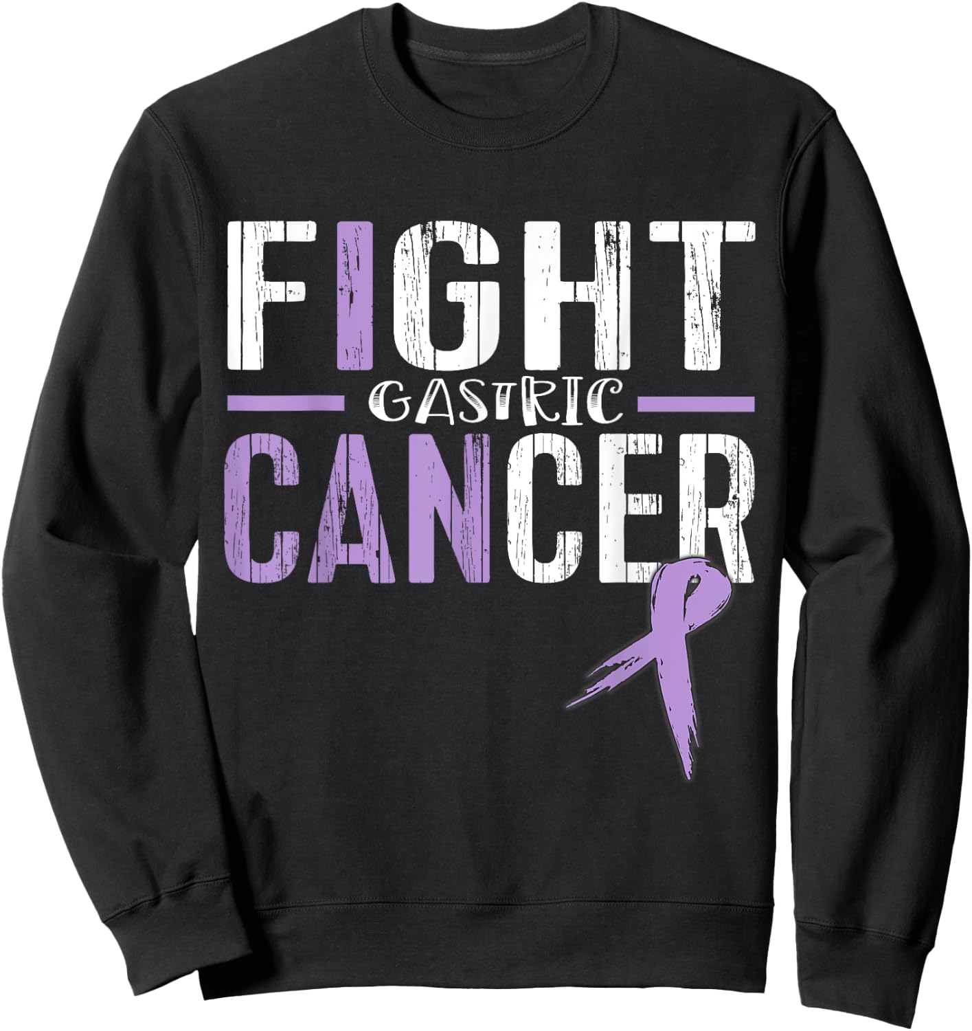 Gastric Cancer Awareness Ribbon Survivor Warrior Sweatshirt - Sweatshirt | Black