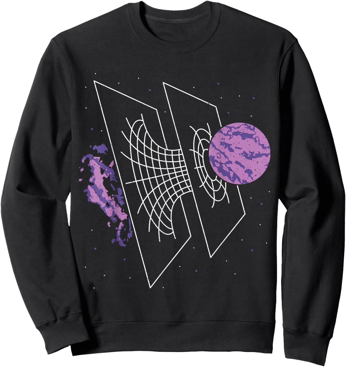 Science and Astronomy Enthusiast Designs Astrophysicists Time Warp Physics Wormhole Time Travel -Adults Black Small Modern Short Sleeve Sweatshirt - Sweatshirt | Black