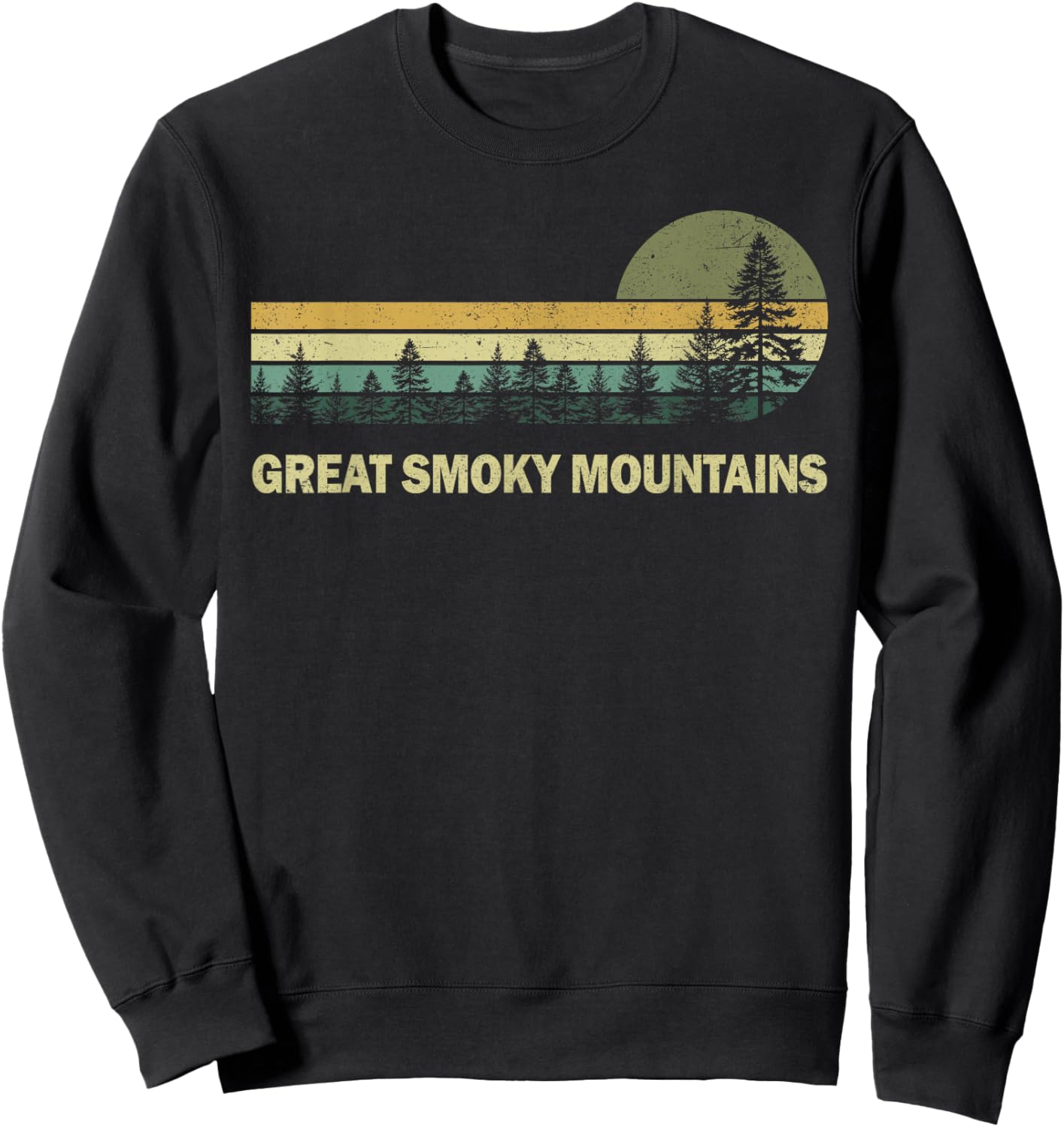 Vintage Great Smoky Mountain National Park Graphic Men Women Sweatshirt - Sweatshirt | Black