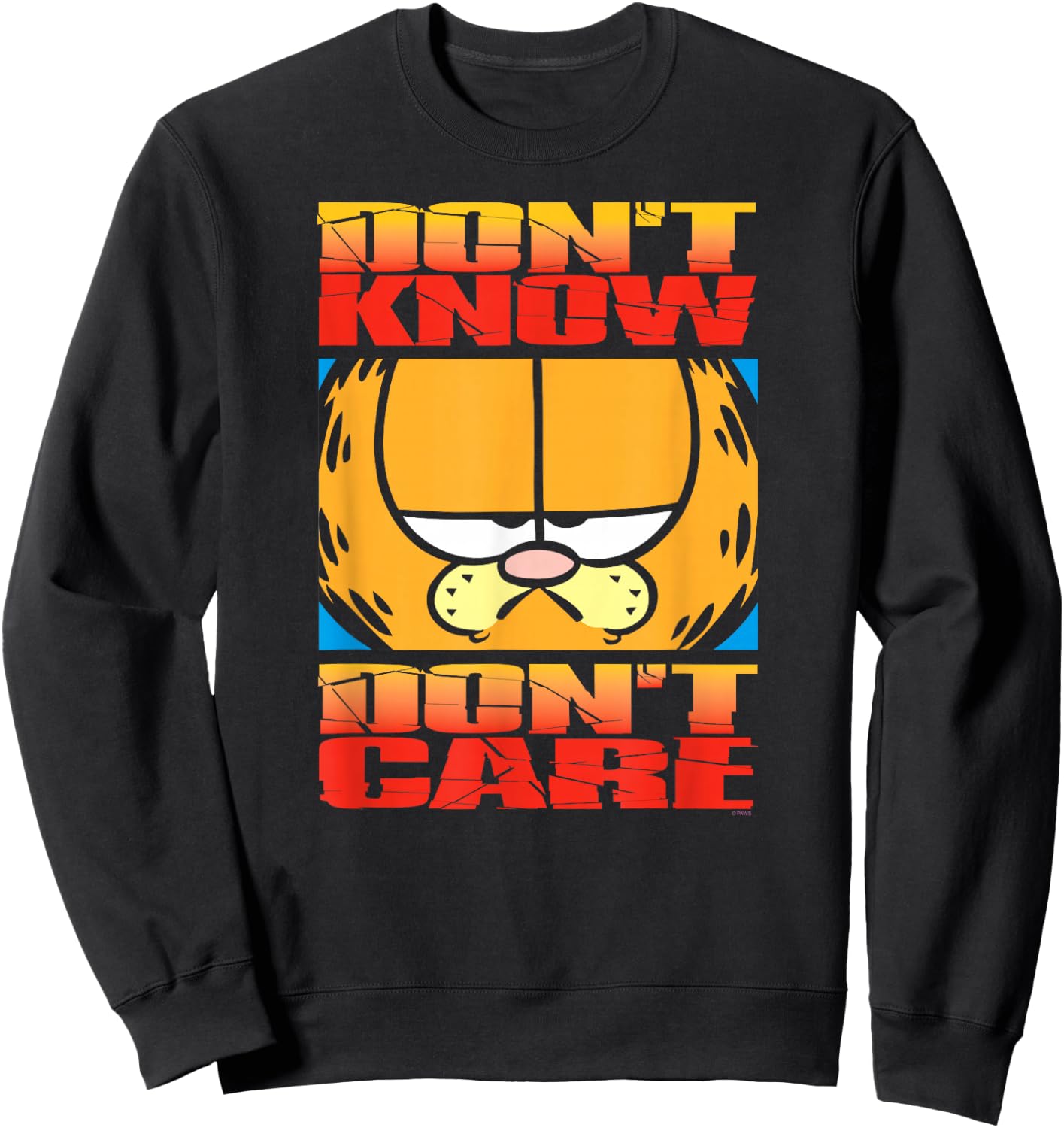 Garfield Don't Know Dont Care Sweatshirt - Sweatshirt | Black