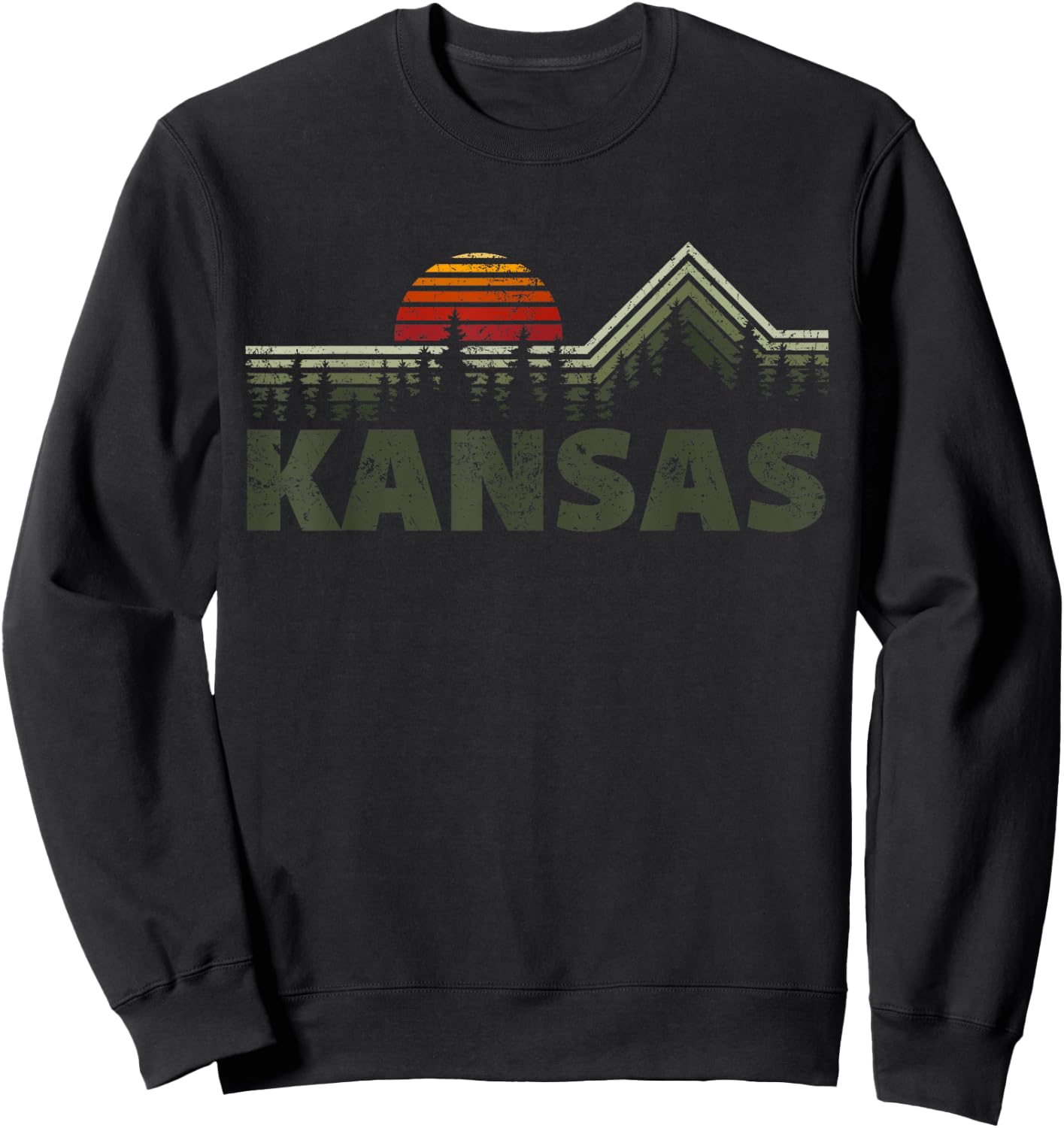 Kansas Retro Nature Sweatshirt - Sweatshirt | Black